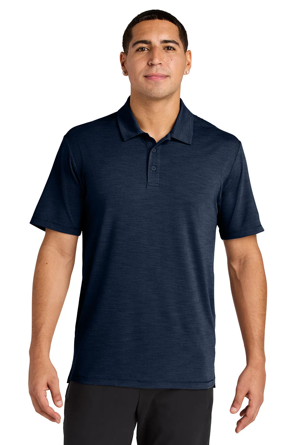 Sport-Tek Mens Versa Moisture Wicking Short Sleeve Polo Shirt - True Navy Blue