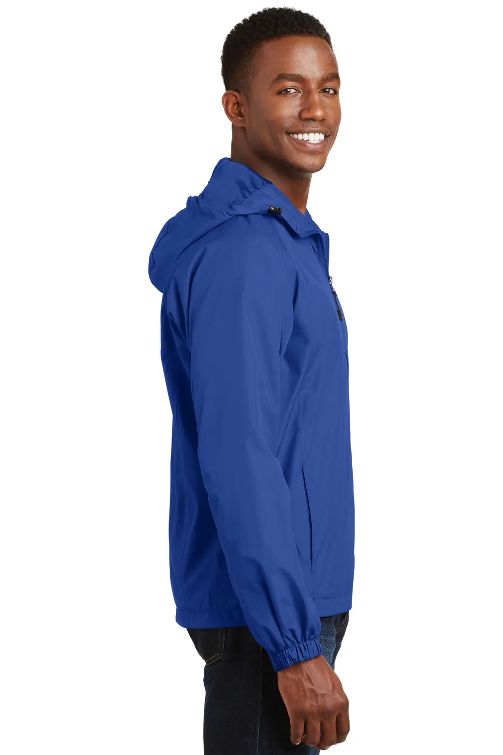 Sport-Tek Mens Water Resistant Full Zip Hooded Jacket - True Royal Blue