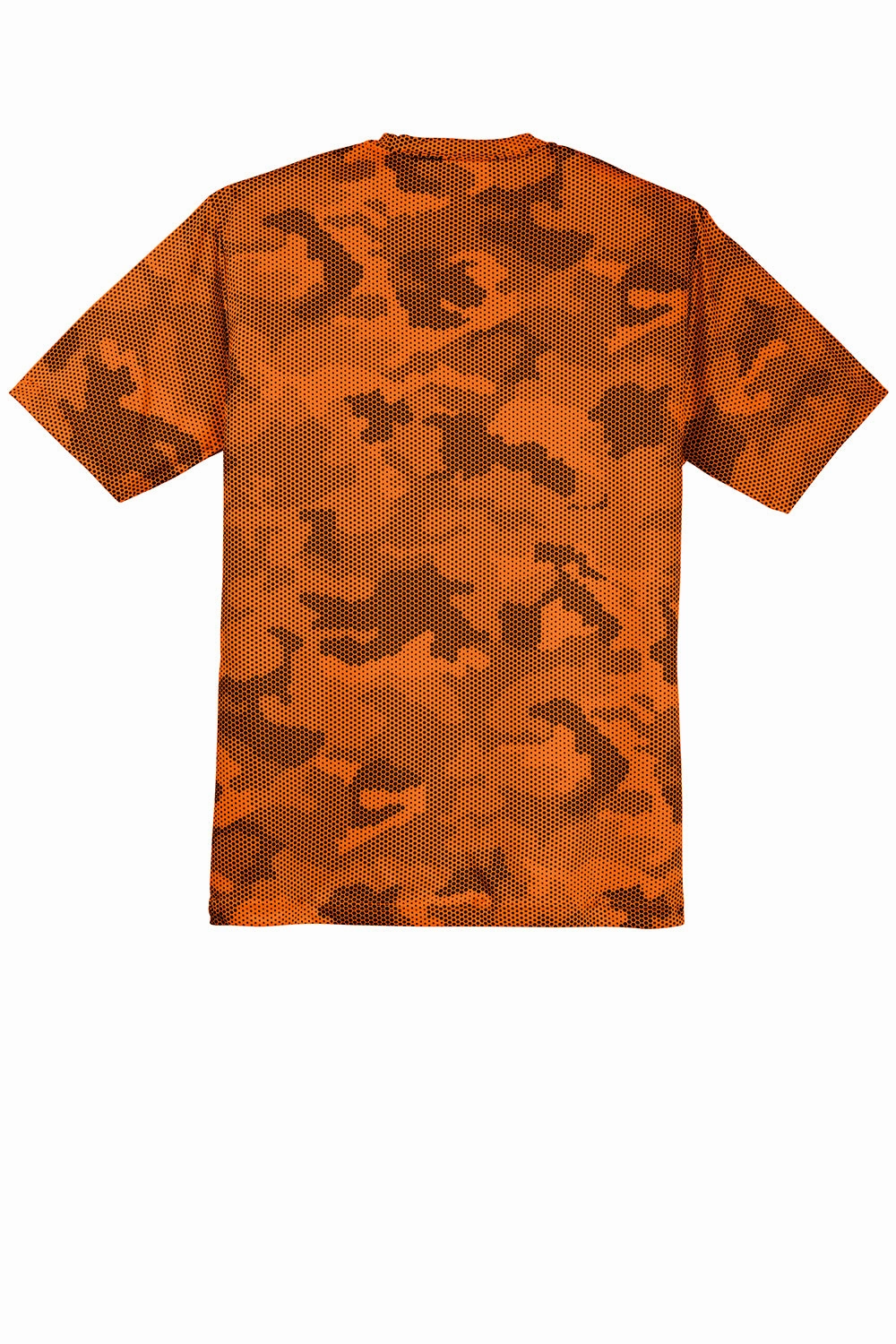 Sport-Tek Mens CamoHex Moisture Wicking Short Sleeve Crewneck T-Shirt - Neon Orange