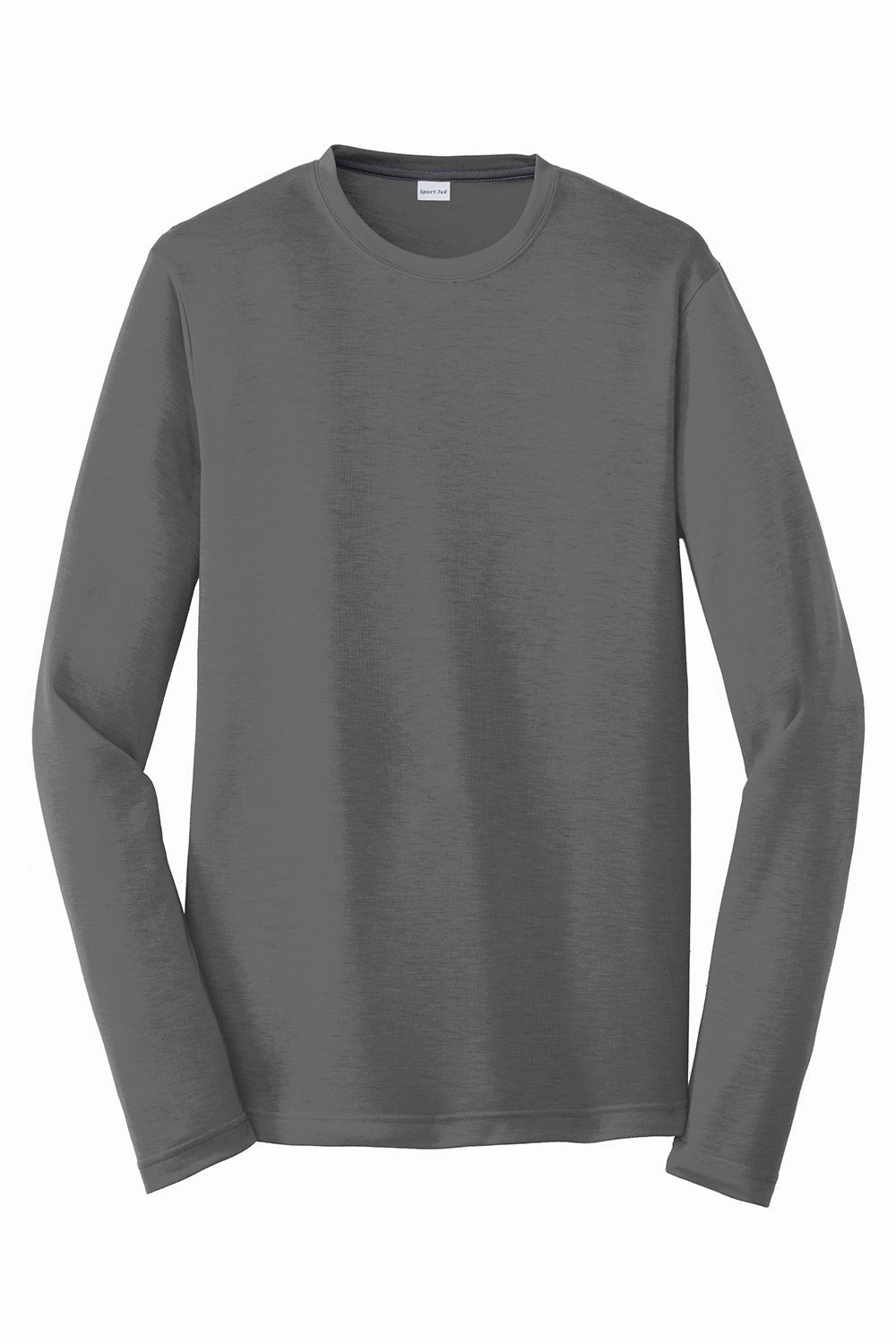 Sport-Tek Mens Competitor Moisture Wicking Long Sleeve Crewneck T-Shirt - Dark Smoke Grey