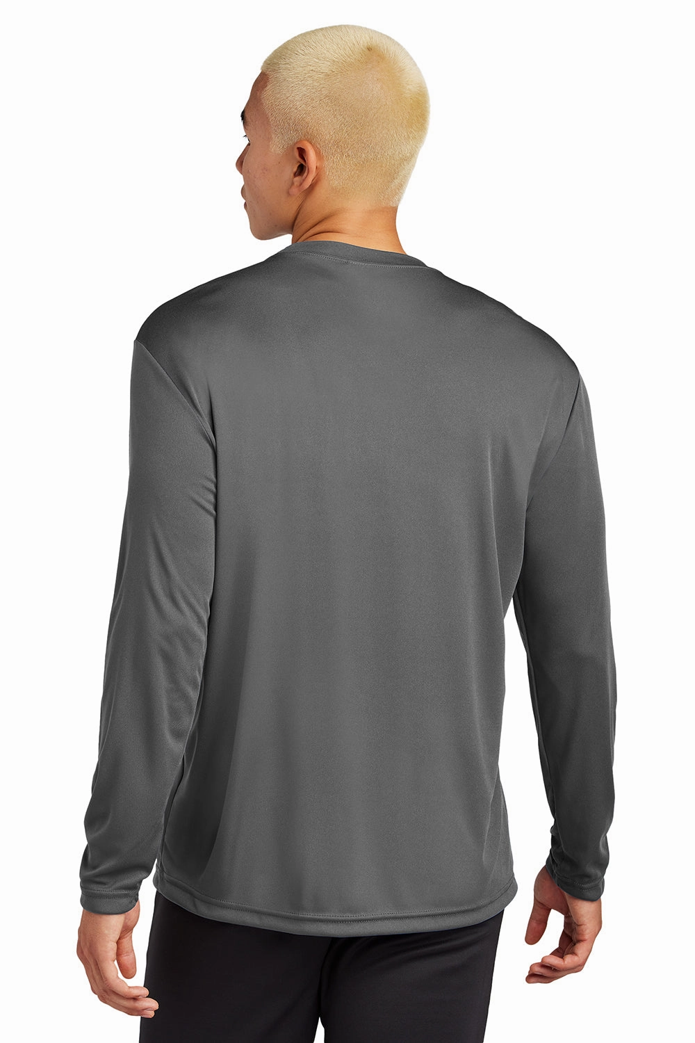 Sport-Tek Mens Competitor Moisture Wicking Long Sleeve Crewneck T-Shirt - Iron Grey