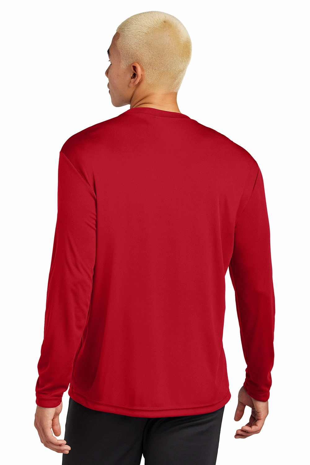Sport-Tek Mens Competitor Moisture Wicking Long Sleeve Crewneck T-Shirt - True Red