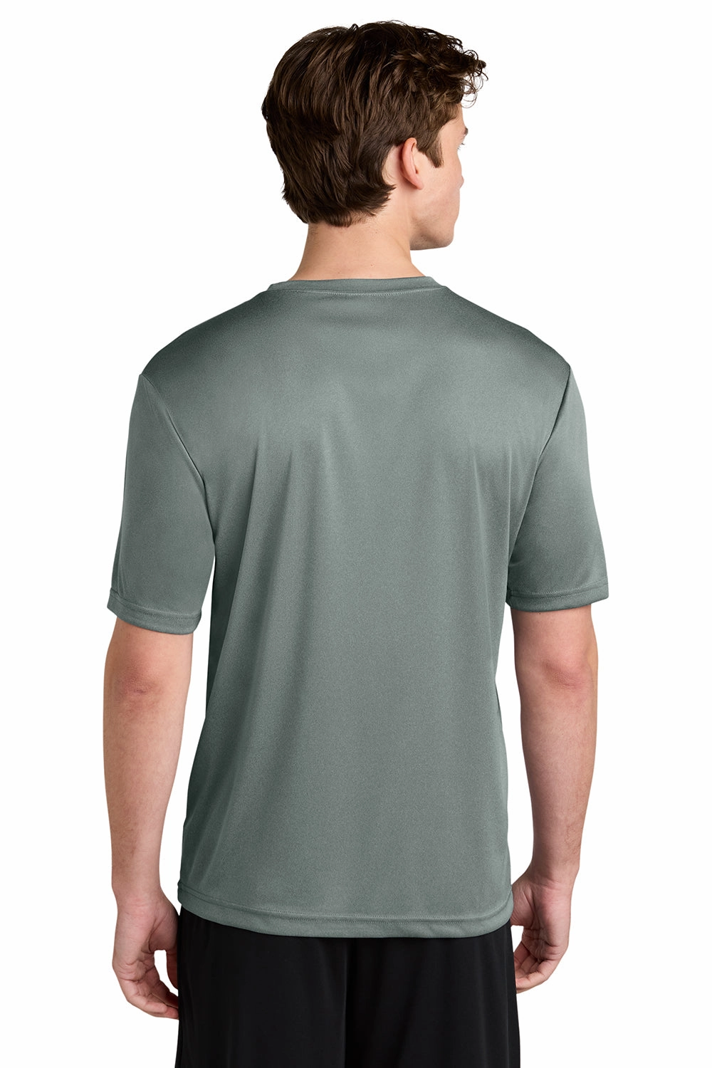 Sport-Tek Mens Competitor Moisture Wicking Short Sleeve Crewneck T-Shirt - Heather Concrete Grey