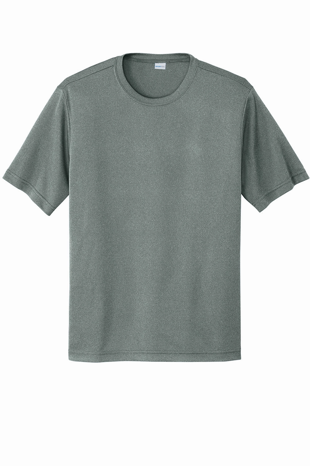 Sport-Tek Mens Competitor Moisture Wicking Short Sleeve Crewneck T-Shirt - Heather Concrete Grey