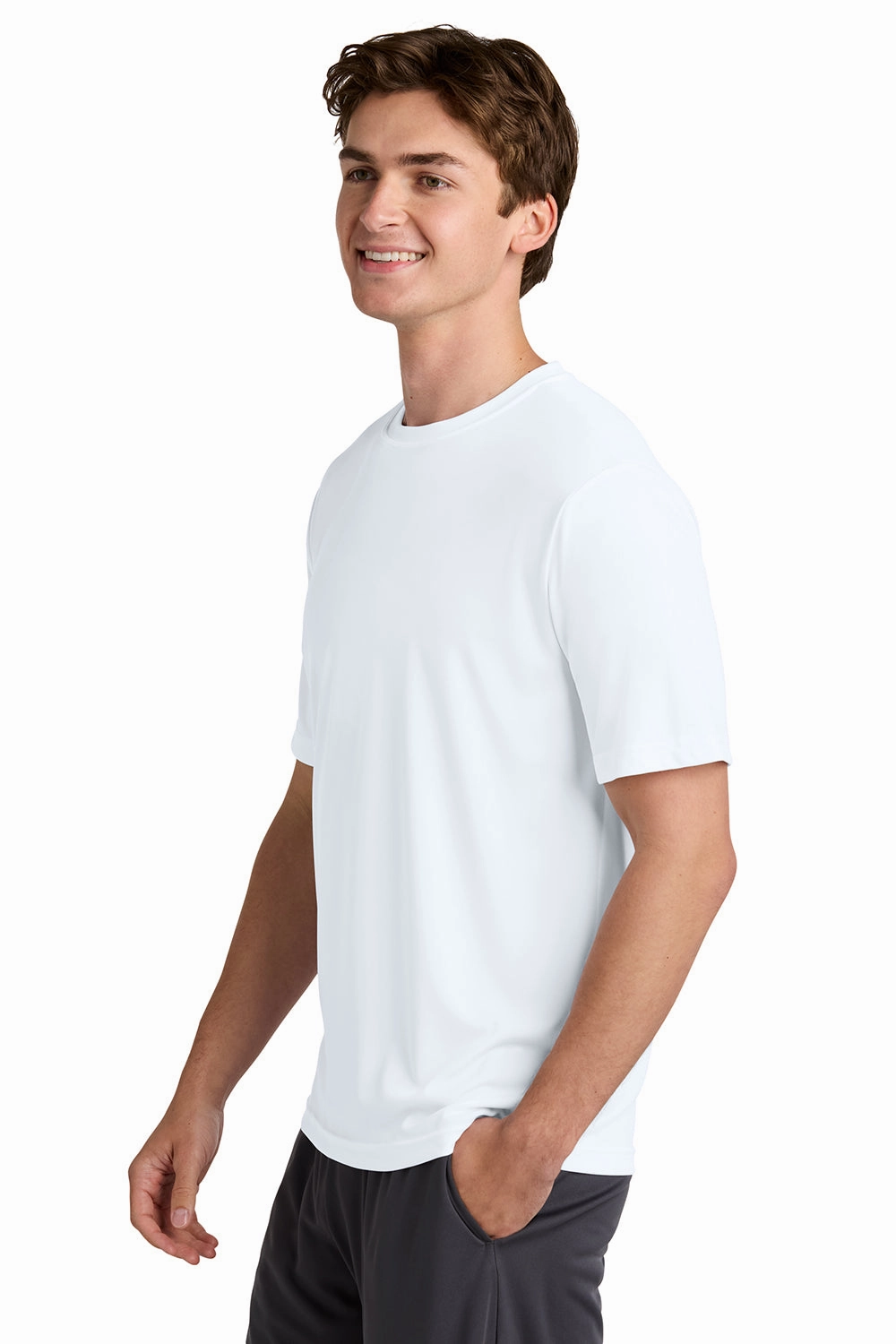 Sport-Tek Mens Competitor Moisture Wicking Short Sleeve Crewneck T-Shirt - White