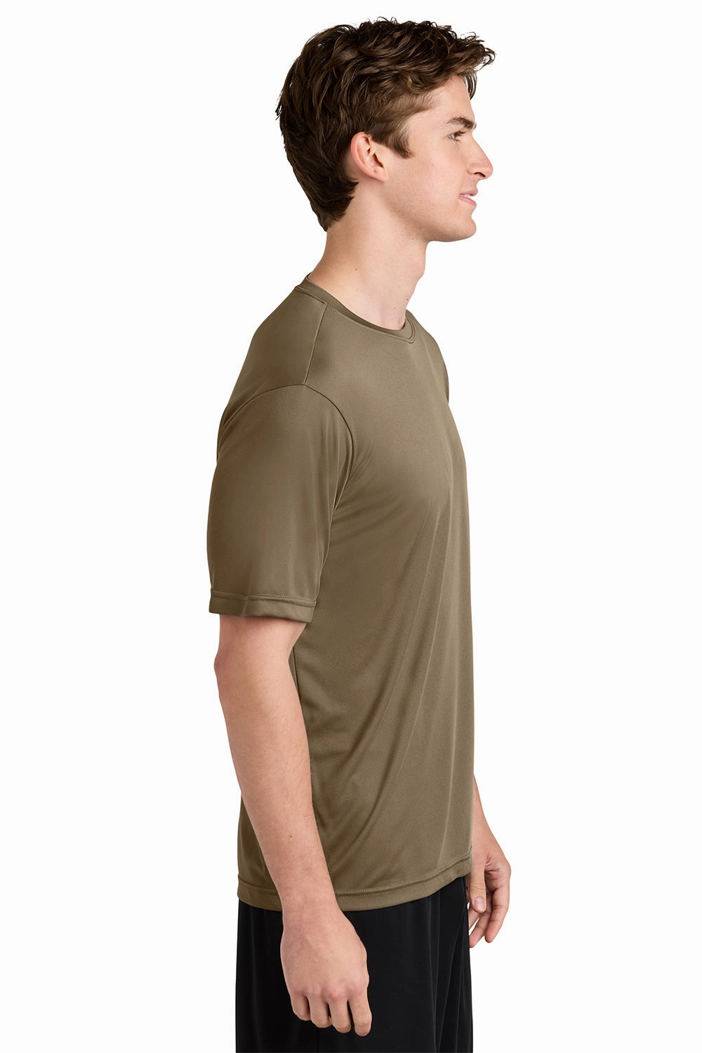 Sport-Tek Mens Competitor Moisture Wicking Short Sleeve Crewneck T-Shirt - Woodland Brown
