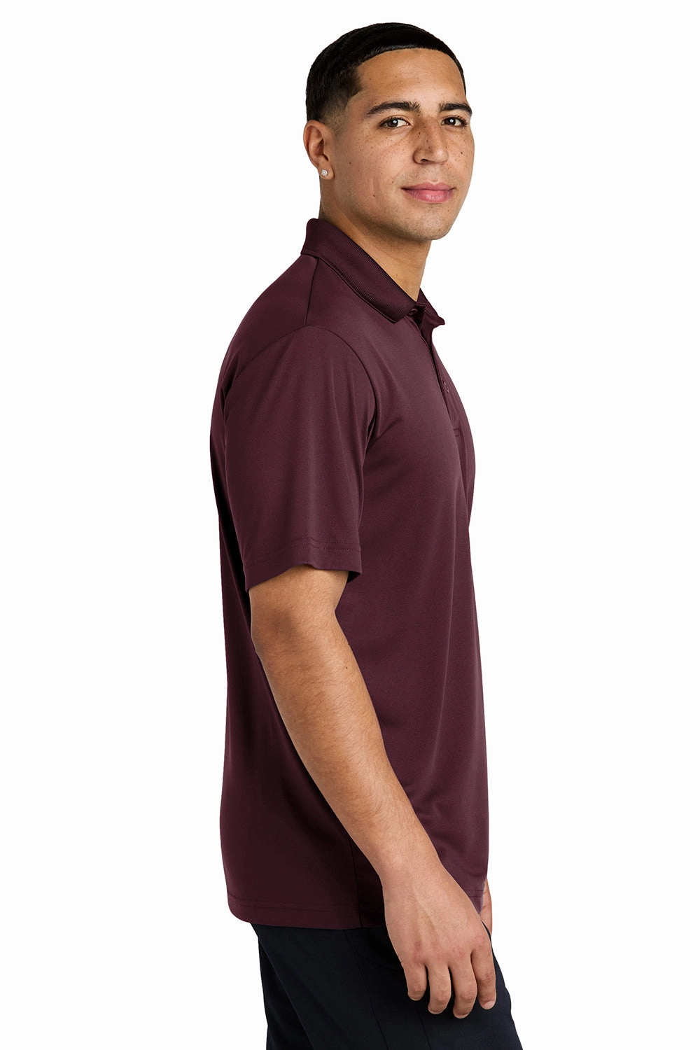 Sport-Tek Mens Competitor Moisture Wicking Short Sleeve Polo Shirt - Maroon