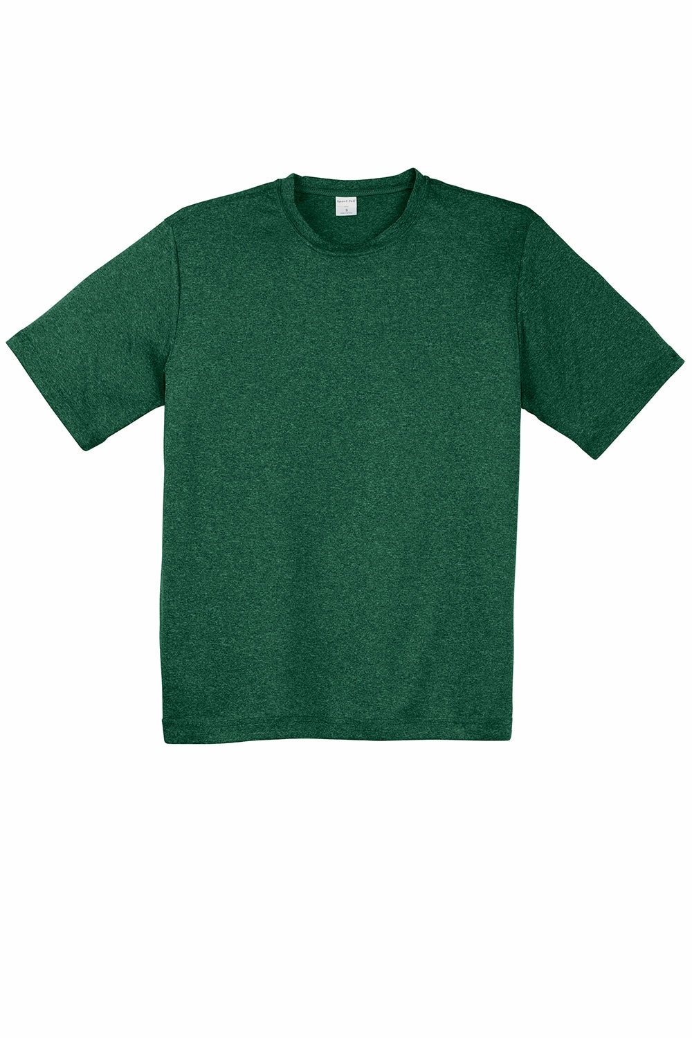 Sport-Tek Mens Contender Heather Moisture Wicking Short Sleeve Crewneck T-Shirt - Heather Forest Green