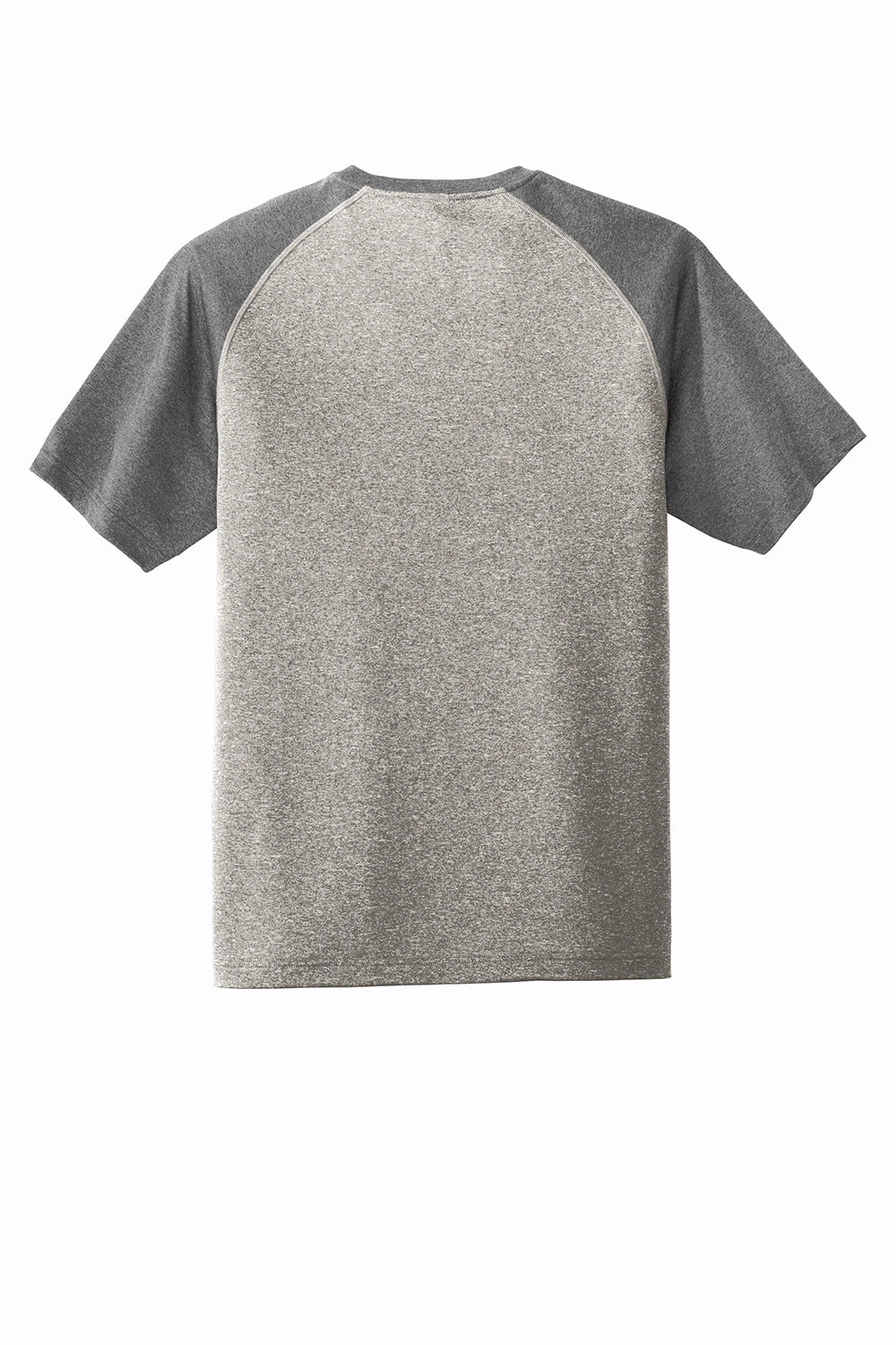 Sport-Tek Mens Contender Heather Moisture Wicking Short Sleeve Crewneck T-Shirt - Heather Vintage Grey/Heather Graphite Grey - Closeout