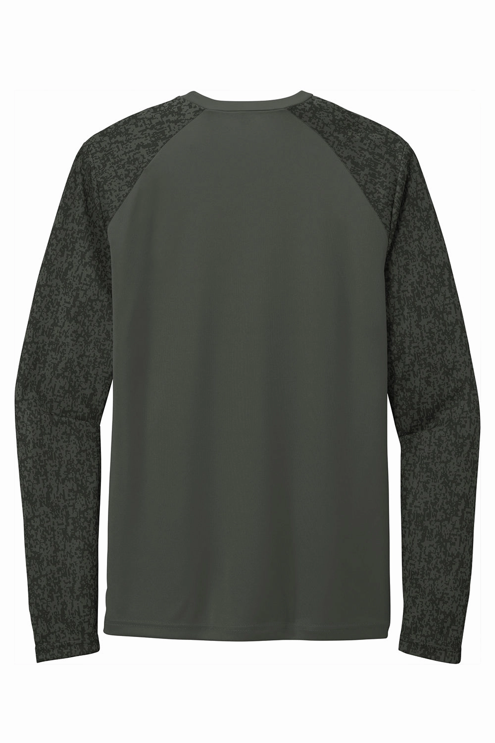 Sport-Tek Mens Digi Camo Moisture Wicking Long Sleeve Crewneck T-Shirt - Black