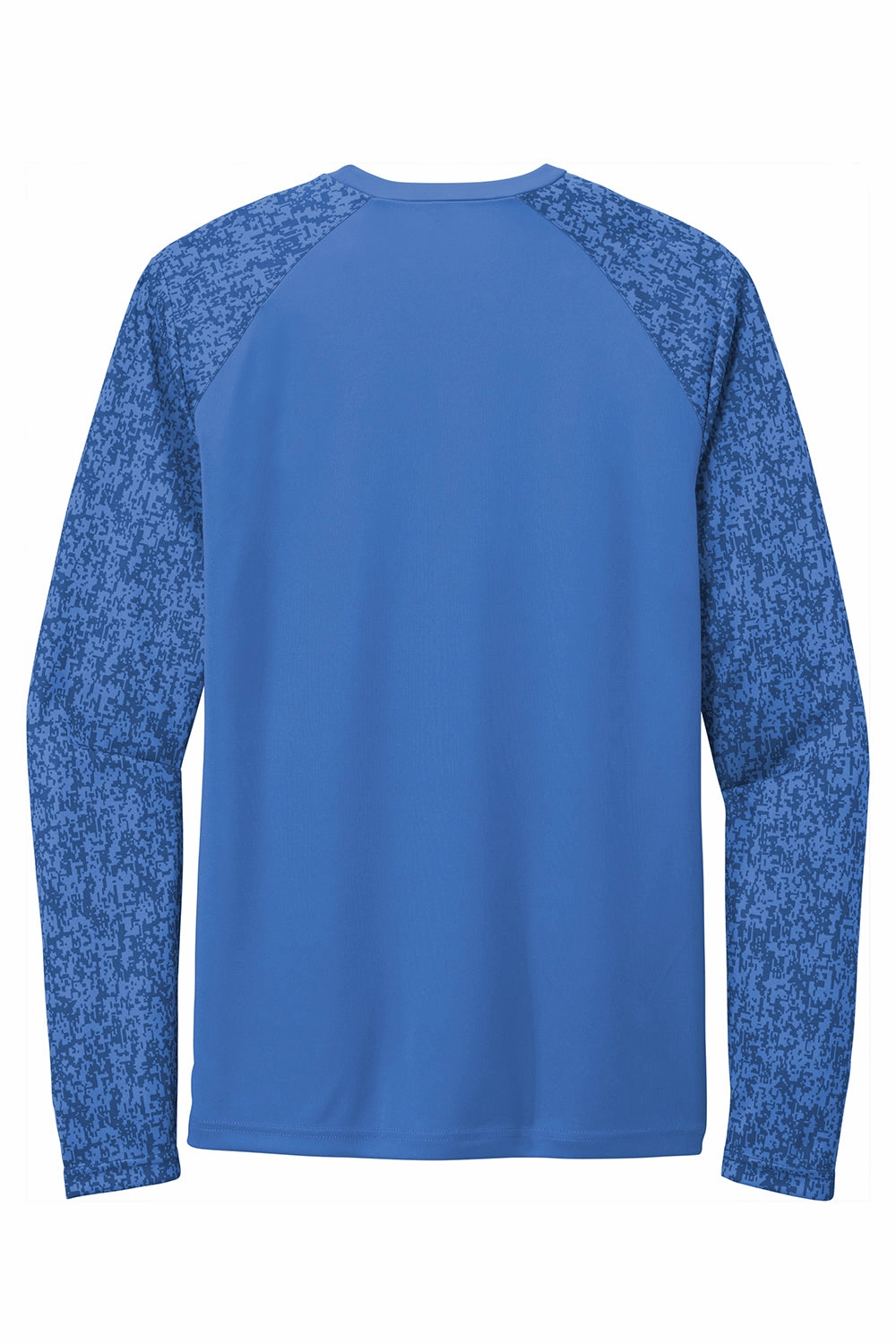 Sport-Tek Mens Digi Camo Moisture Wicking Long Sleeve Crewneck T-Shirt - Royal Blue - Closeout