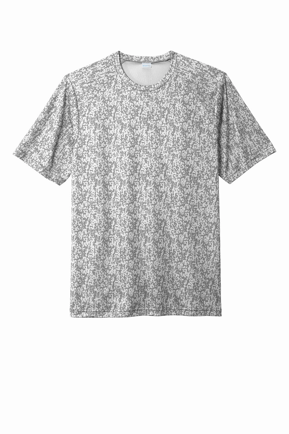 Sport-Tek Mens Digi Camo Moisture Wicking Short Sleeve Crewneck T-Shirt - White