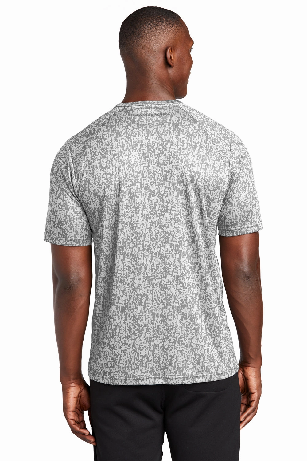 Sport-Tek Mens Digi Camo Moisture Wicking Short Sleeve Crewneck T-Shirt - White