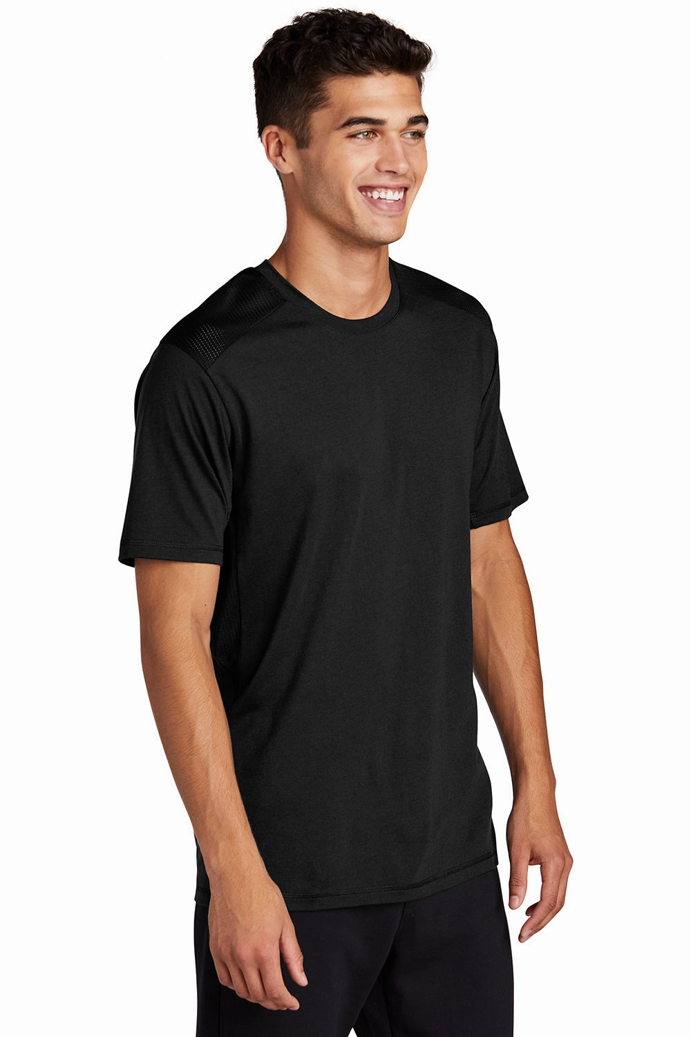 Sport-Tek Mens Draft Moisture Wicking Short Sleeve Crewneck T-Shirt - Black