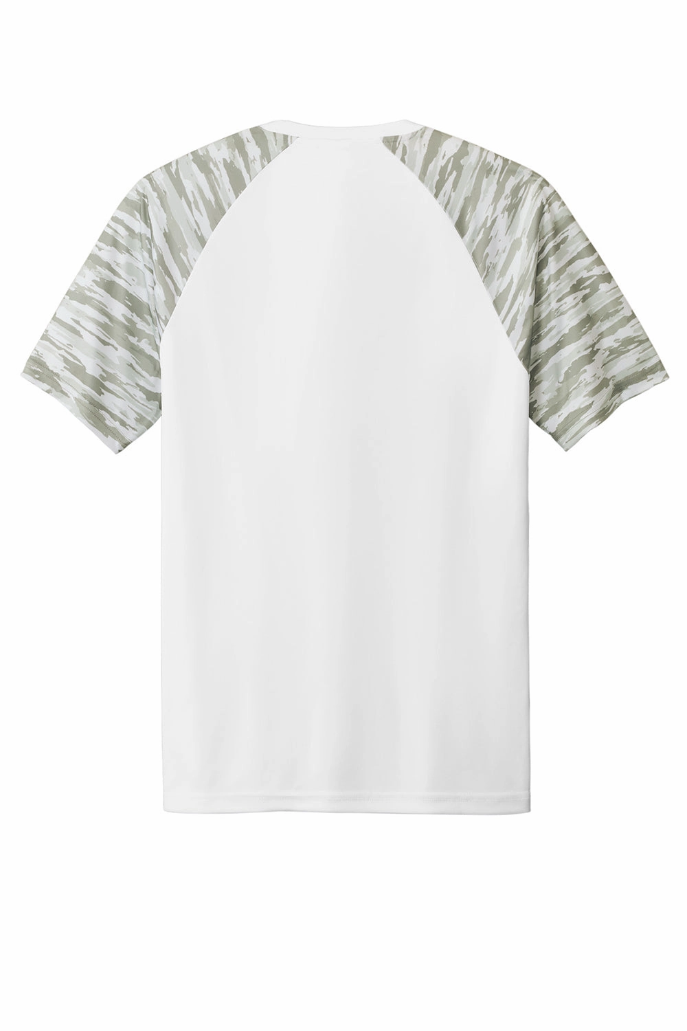 Sport-Tek Mens Drift Camo Colorblock Moisture Wicking Short Sleeve Crewneck T-Shirt - White