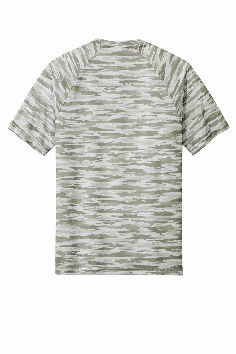 Sport-Tek Mens Drift Camo Moisture Wicking Short Sleeve Crewneck T-Shirt - White