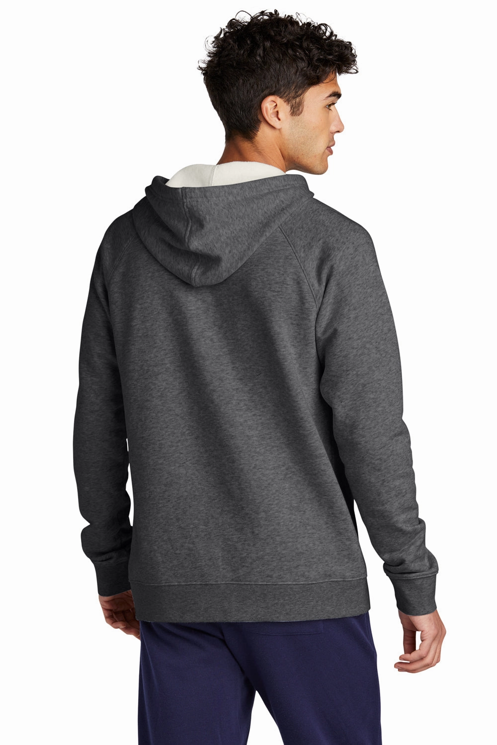 Sport-Tek Mens Drive Fleece Hooded Sweatshirt Hoodie w/ Pouch Pocket - Heather Graphite Grey