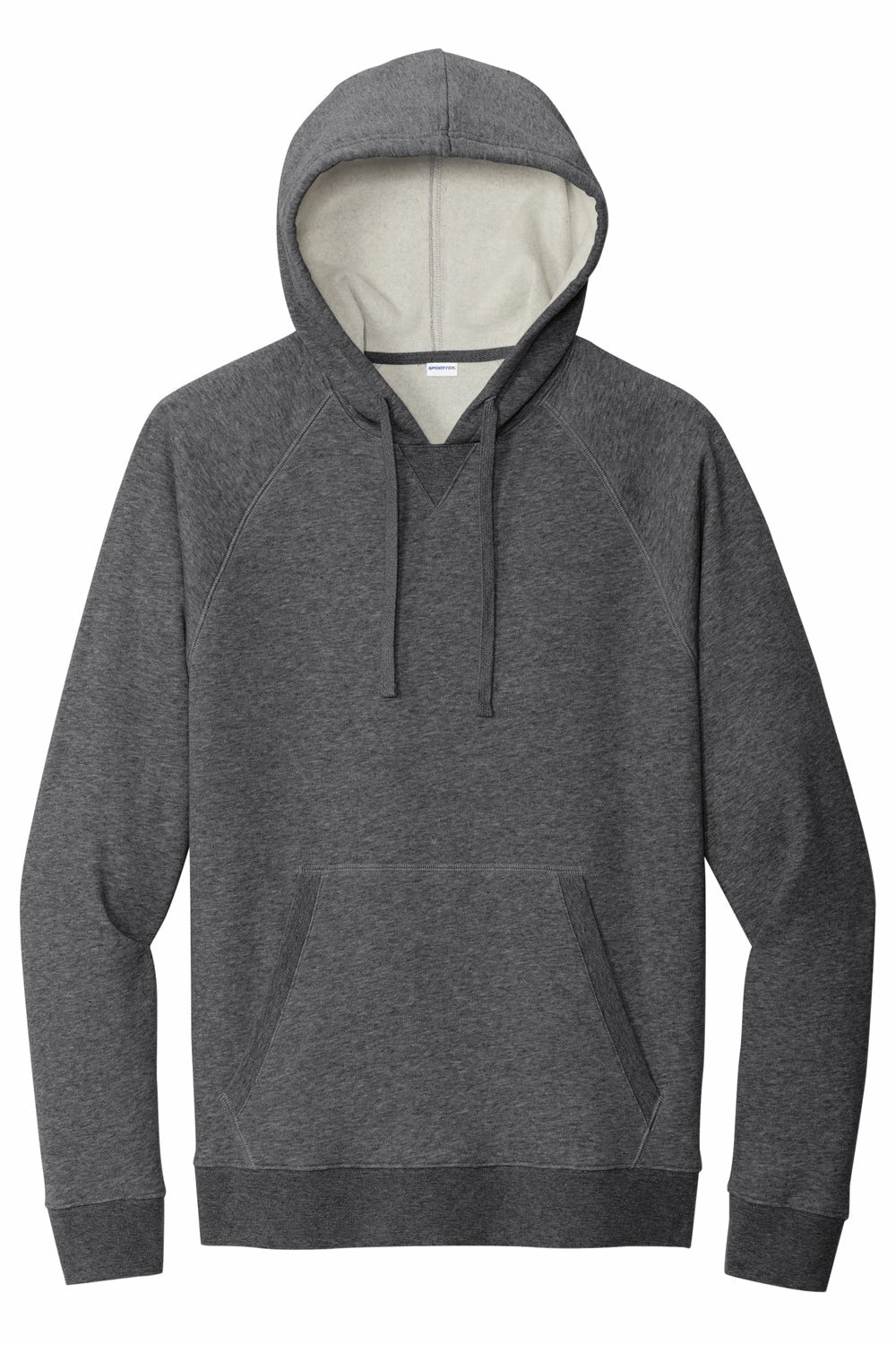 Sport-Tek Mens Drive Fleece Hooded Sweatshirt Hoodie w/ Pouch Pocket - Heather Graphite Grey