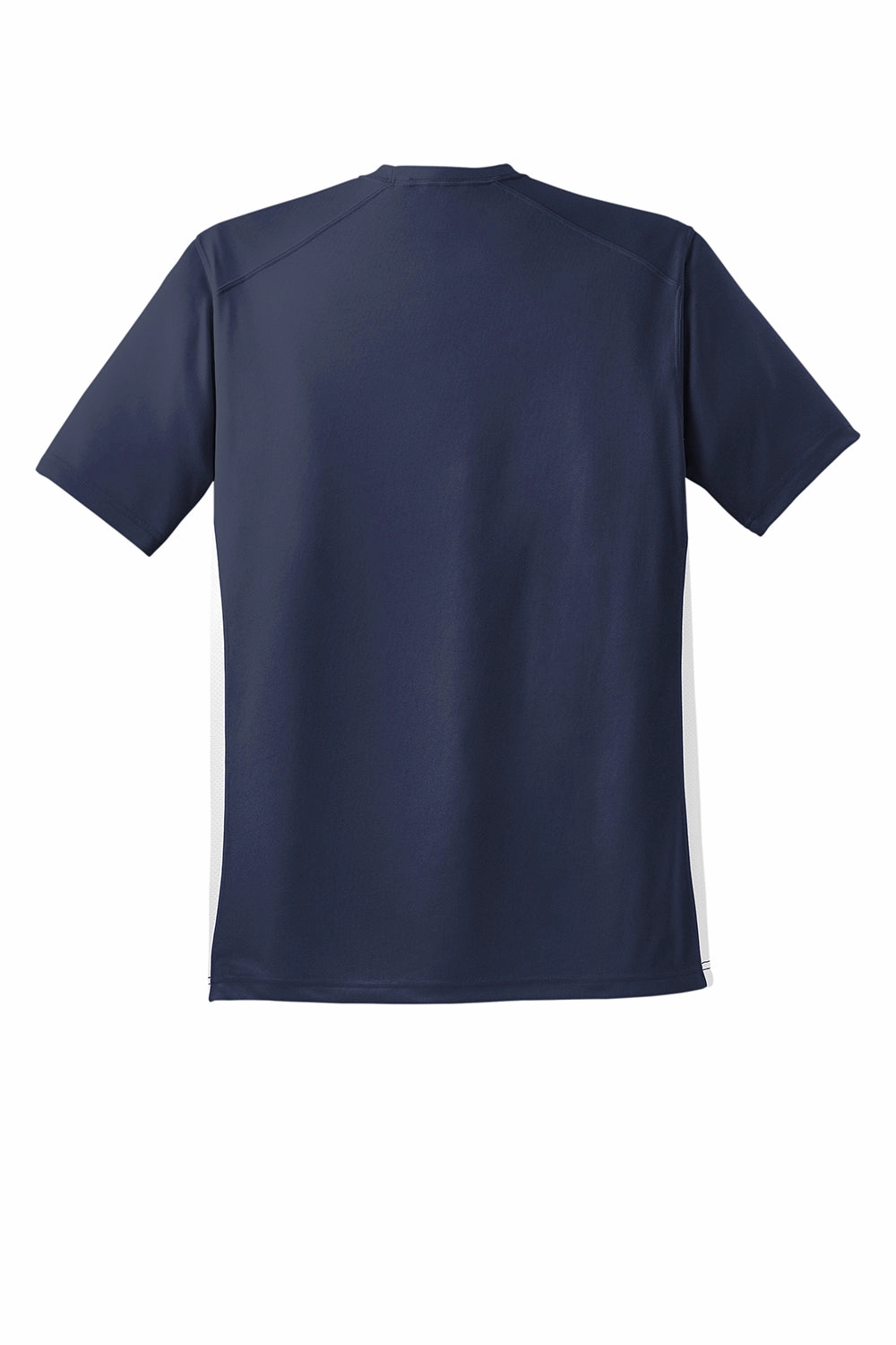 Sport-Tek Mens Dry Zone Moisture Wicking Short Sleeve Crewneck T-Shirt - True Navy Blue/White