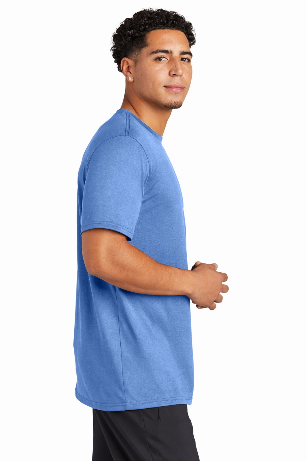 Sport-Tek Mens Echo Moisture Wicking Short Sleeve Crewneck T-Shirt - Carolina Blue
