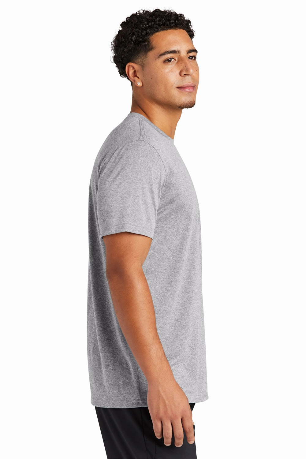 Sport-Tek Mens Echo Moisture Wicking Short Sleeve Crewneck T-Shirt - Heather Grey