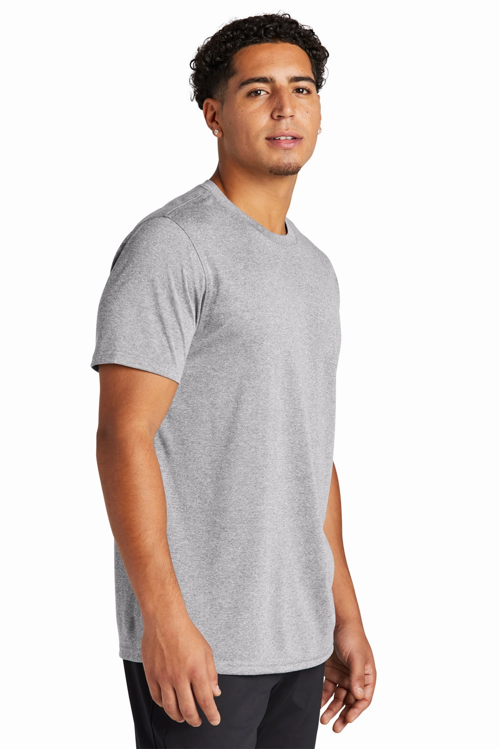 Sport-Tek Mens Echo Moisture Wicking Short Sleeve Crewneck T-Shirt - Heather Grey