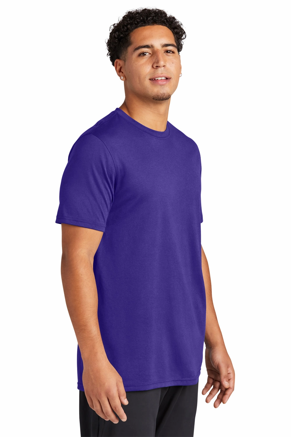 Sport-Tek Mens Echo Moisture Wicking Short Sleeve Crewneck T-Shirt - Purple