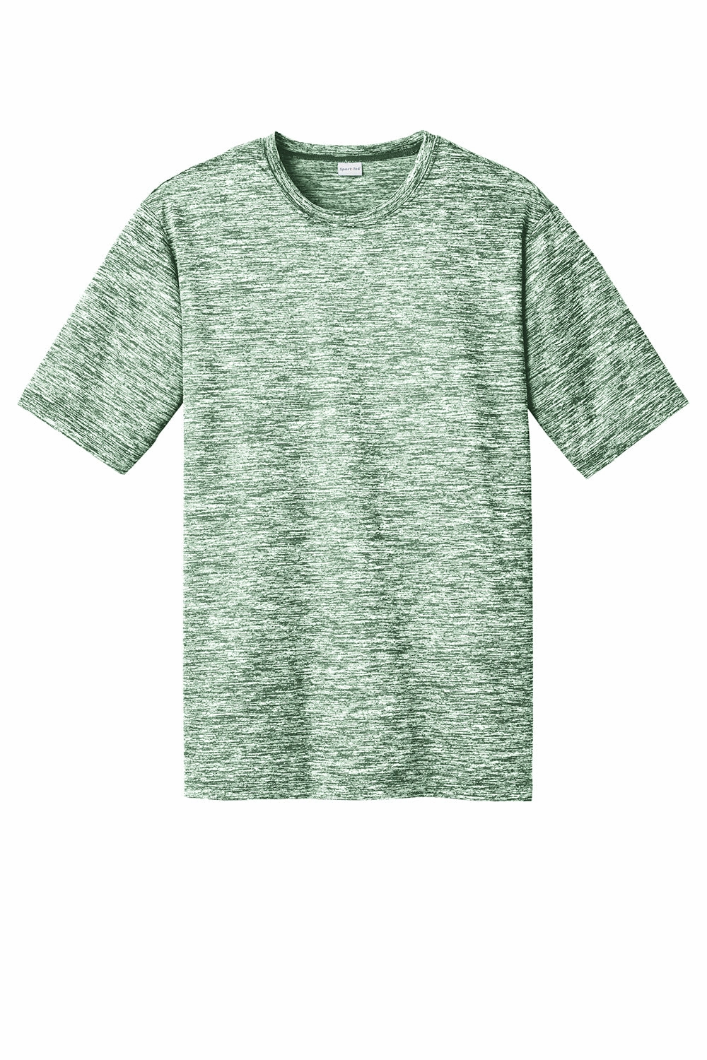 Sport-Tek Mens Electric Heather Moisture Wicking Short Sleeve Crewneck T-Shirt - Forest Green Electric - Closeout