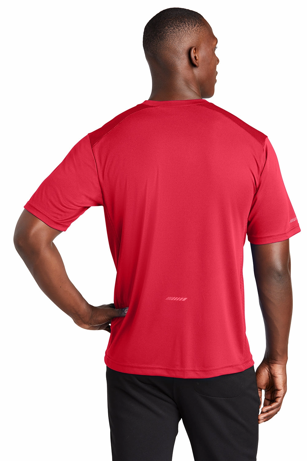 Sport-Tek Mens Elevate Moisture Wicking Short Sleeve Crewneck T-Shirt - True Red