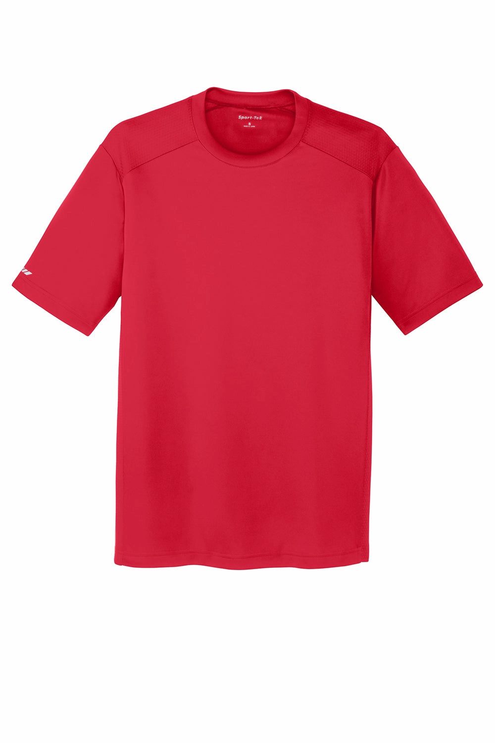 Sport-Tek Mens Elevate Moisture Wicking Short Sleeve Crewneck T-Shirt - True Red
