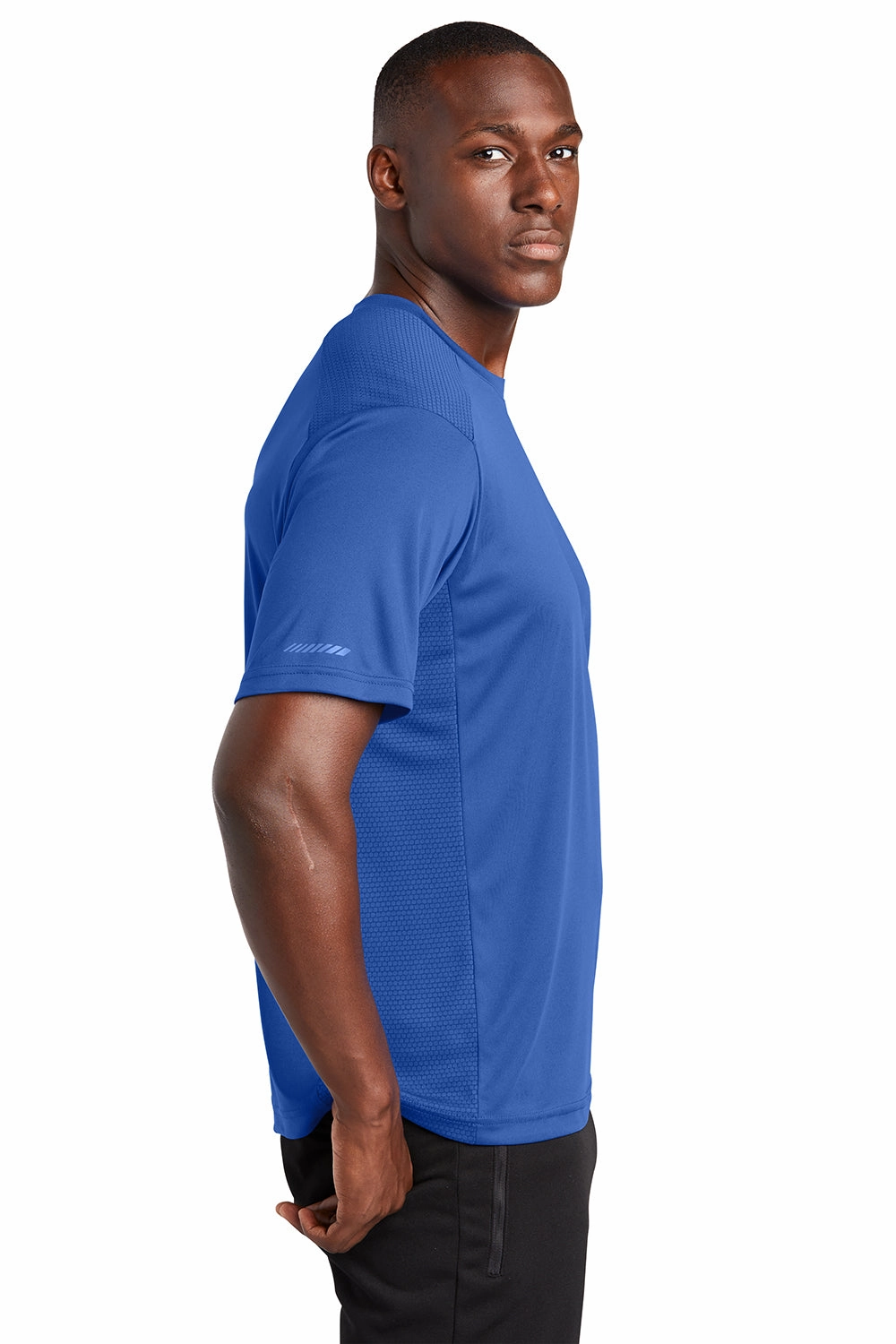 Sport-Tek Mens Elevate Moisture Wicking Short Sleeve Crewneck T-Shirt - True Royal Blue