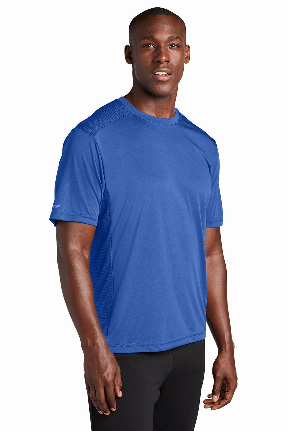 Sport-Tek Mens Elevate Moisture Wicking Short Sleeve Crewneck T-Shirt - True Royal Blue