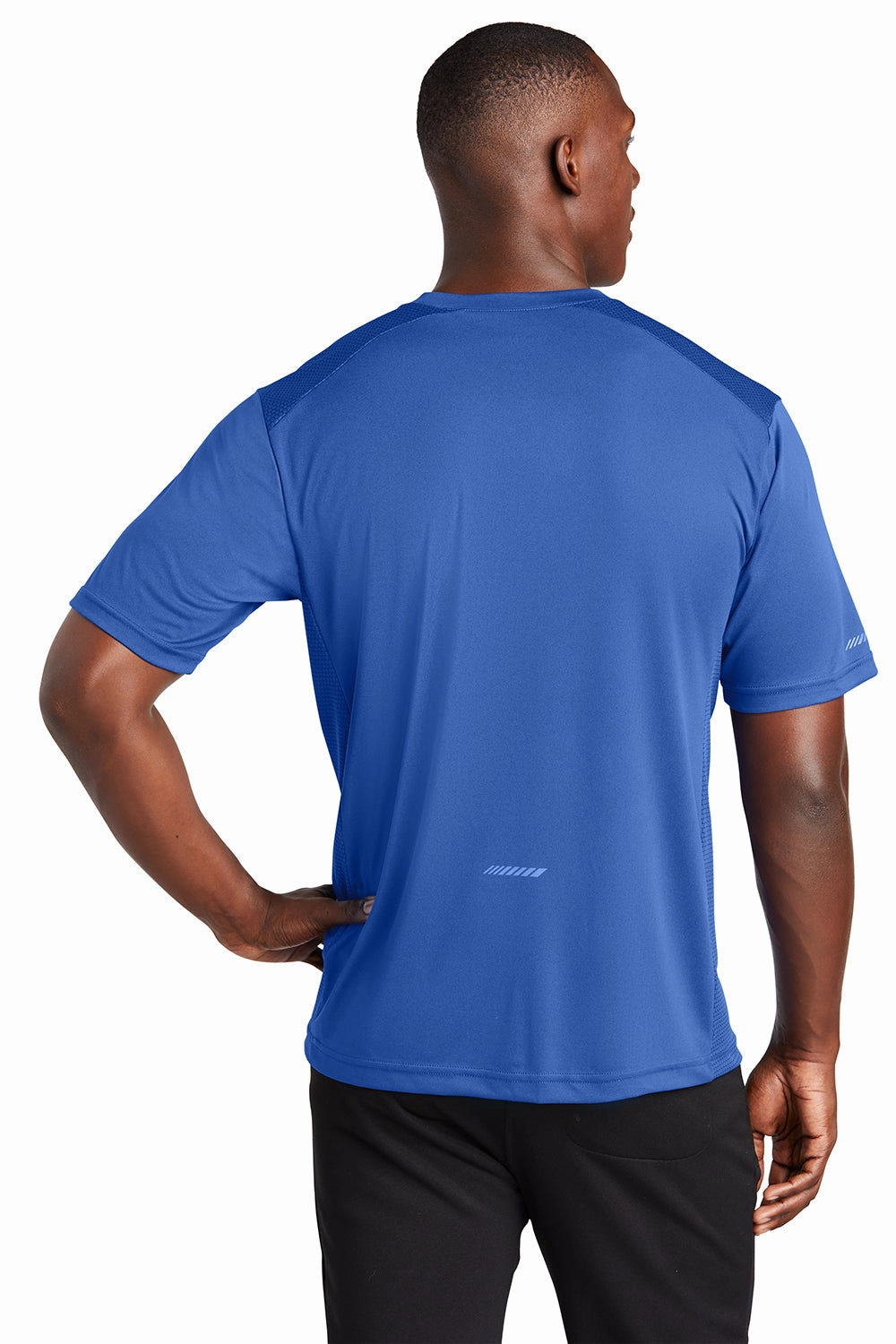 Sport-Tek Mens Elevate Moisture Wicking Short Sleeve Crewneck T-Shirt - True Royal Blue
