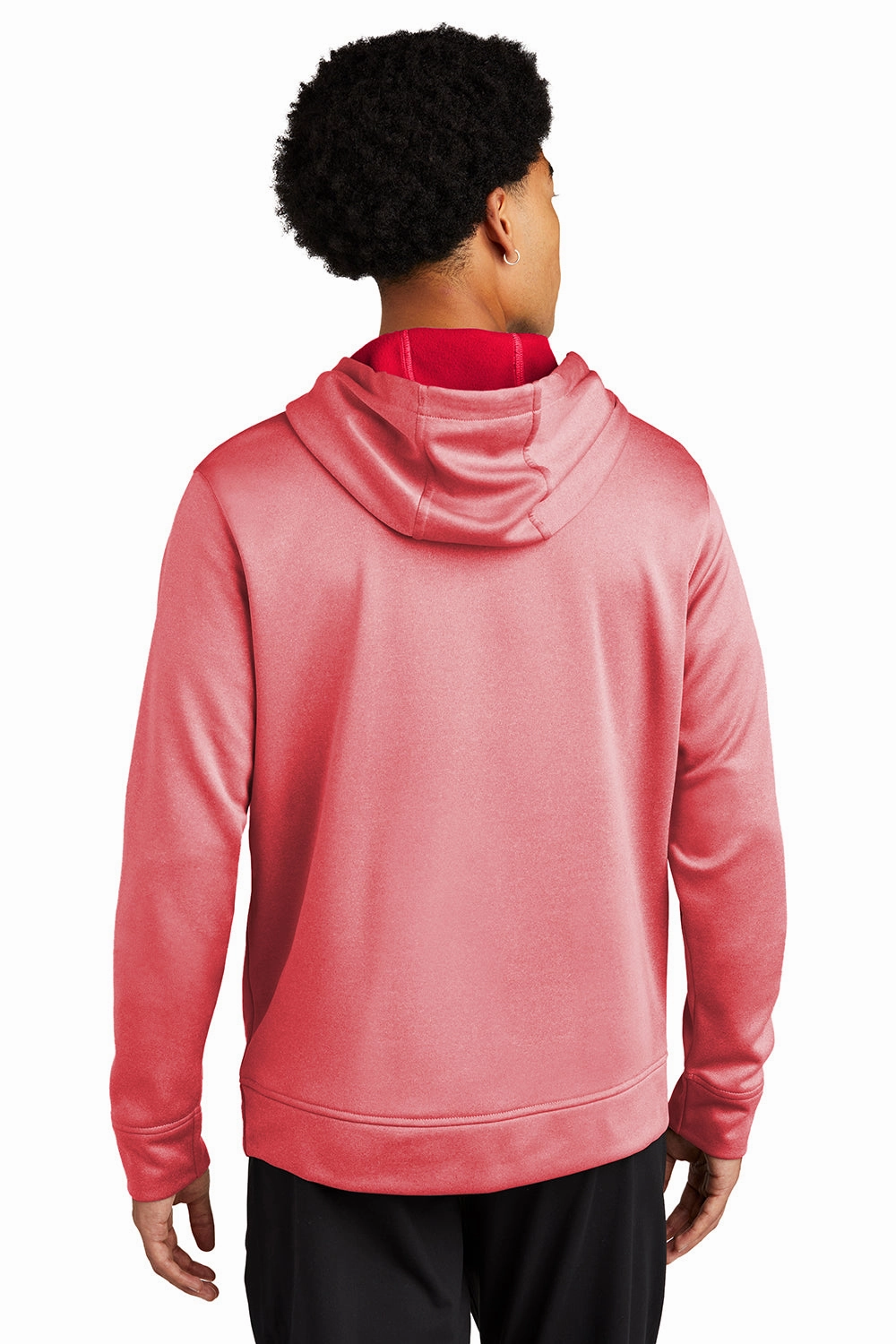 Sport-Tek Mens Heather Sport-Wick Moisture Wicking Fleece Hooded Sweatshirt Hoodie w/ Pouch Pocket - Heather Deep Red - Closeout