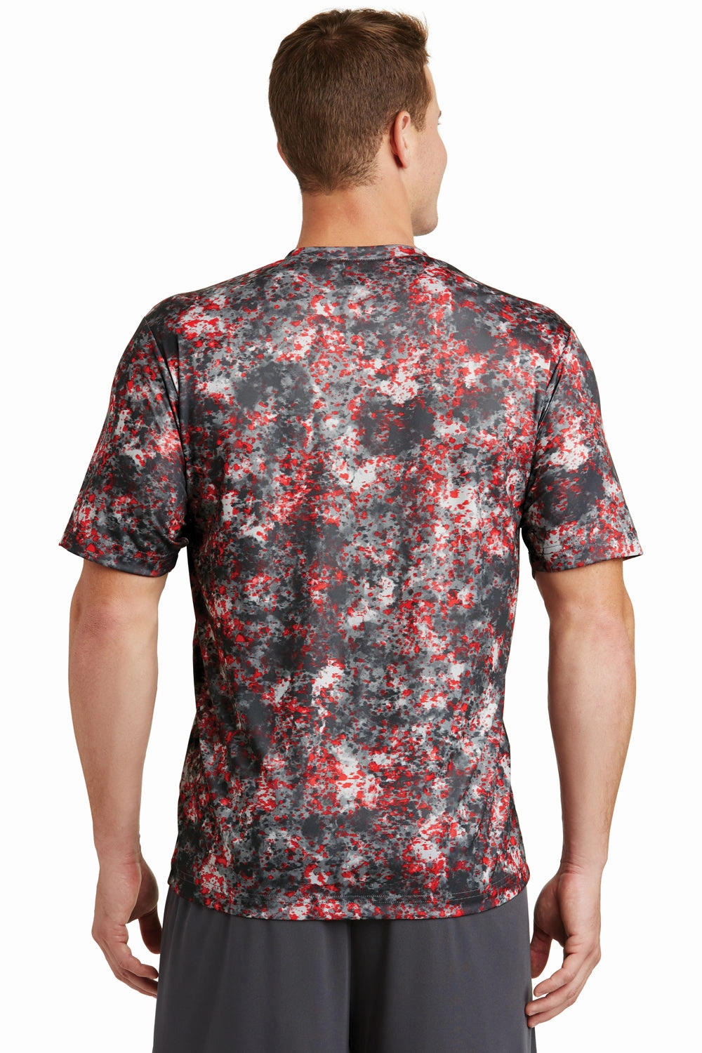 Sport-Tek Mens Mineral Freeze Moisture Wicking Short Sleeve Crewneck T-Shirt - Deep Red - Closeout