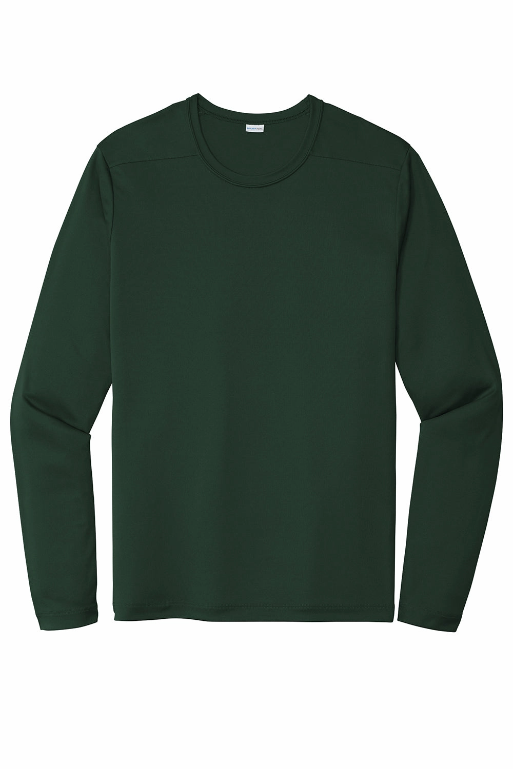 Sport-Tek Mens Moisture Wicking Long Sleeve Crewneck T-Shirt - Forest Green