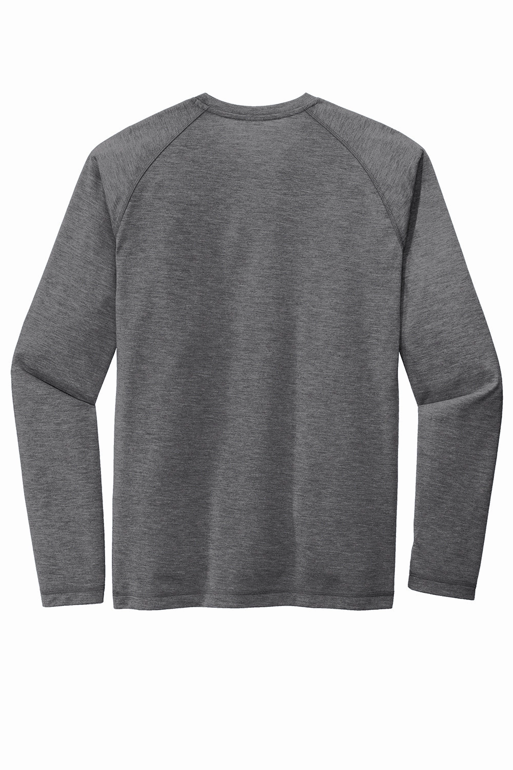 Sport-Tek Mens Moisture Wicking Long Sleeve Crewneck T-Shirt - Heather Dark Grey