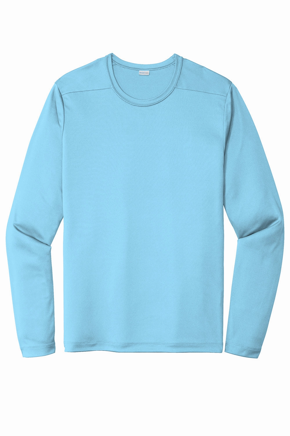 Sport-Tek Mens Moisture Wicking Long Sleeve Crewneck T-Shirt - Light Blue