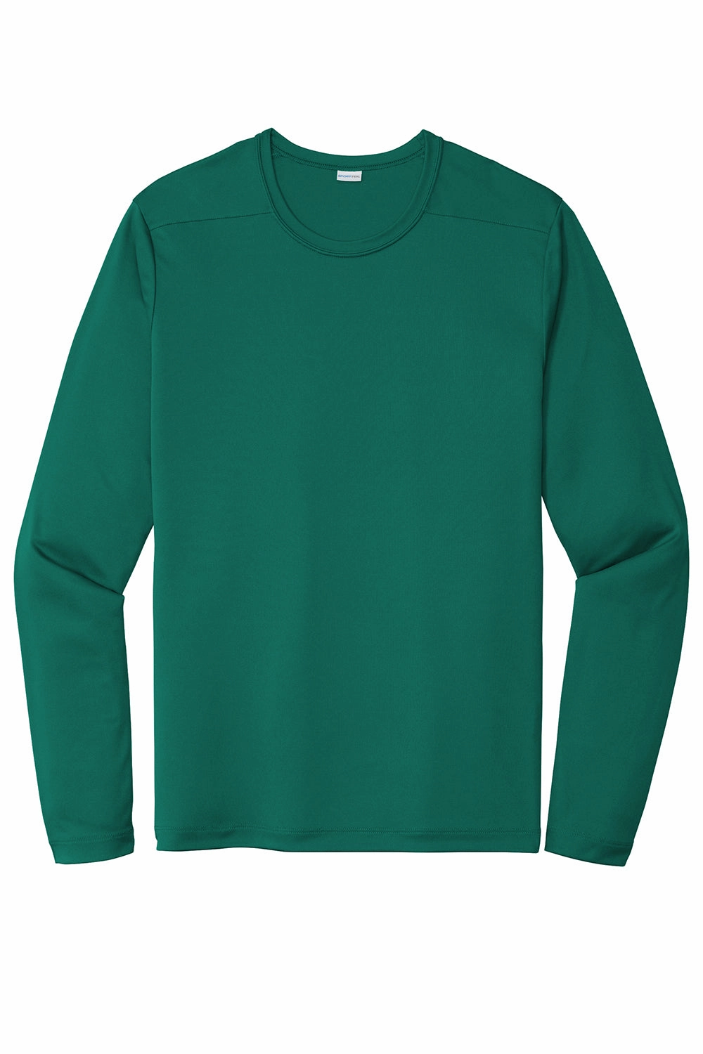 Sport-Tek Mens Moisture Wicking Long Sleeve Crewneck T-Shirt - Marine Green - Closeout