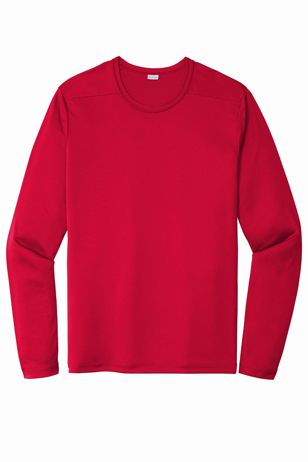 Sport-Tek Mens Moisture Wicking Long Sleeve Crewneck T-Shirt - True Red