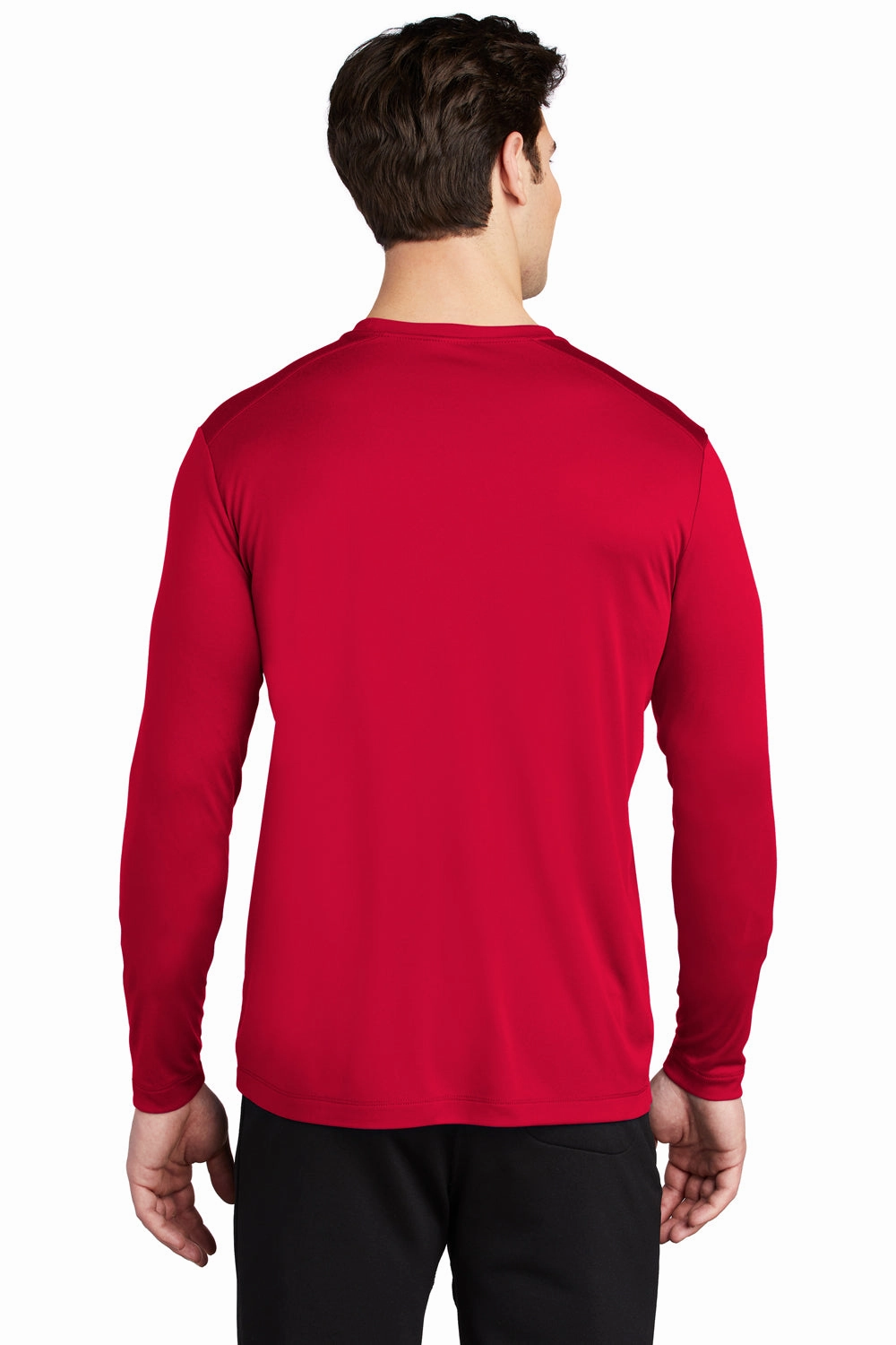 Sport-Tek Mens Moisture Wicking Long Sleeve Crewneck T-Shirt - True Red