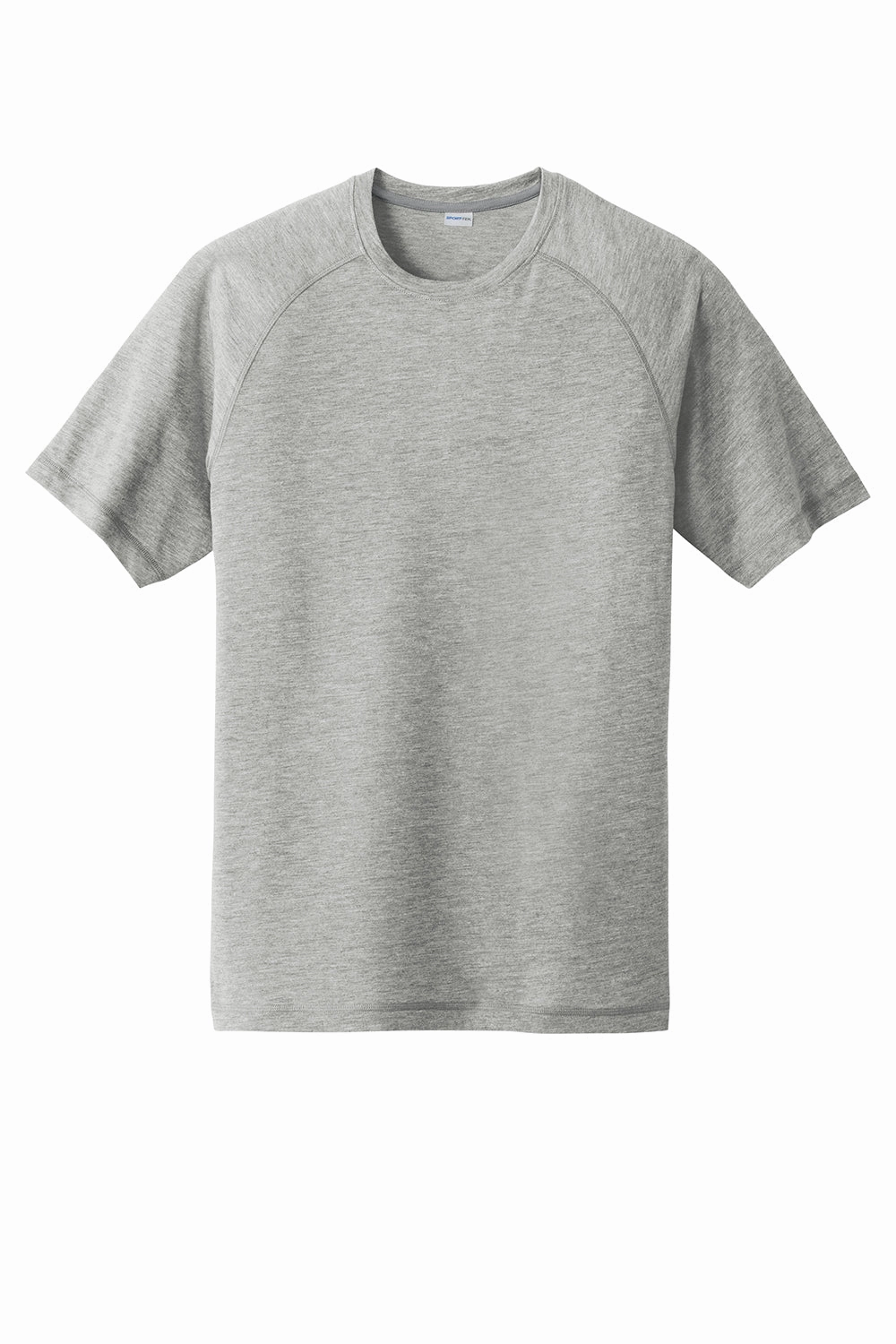 Sport-Tek Mens Moisture Wicking Short Sleeve Crewneck T-Shirt - Heather Light Grey