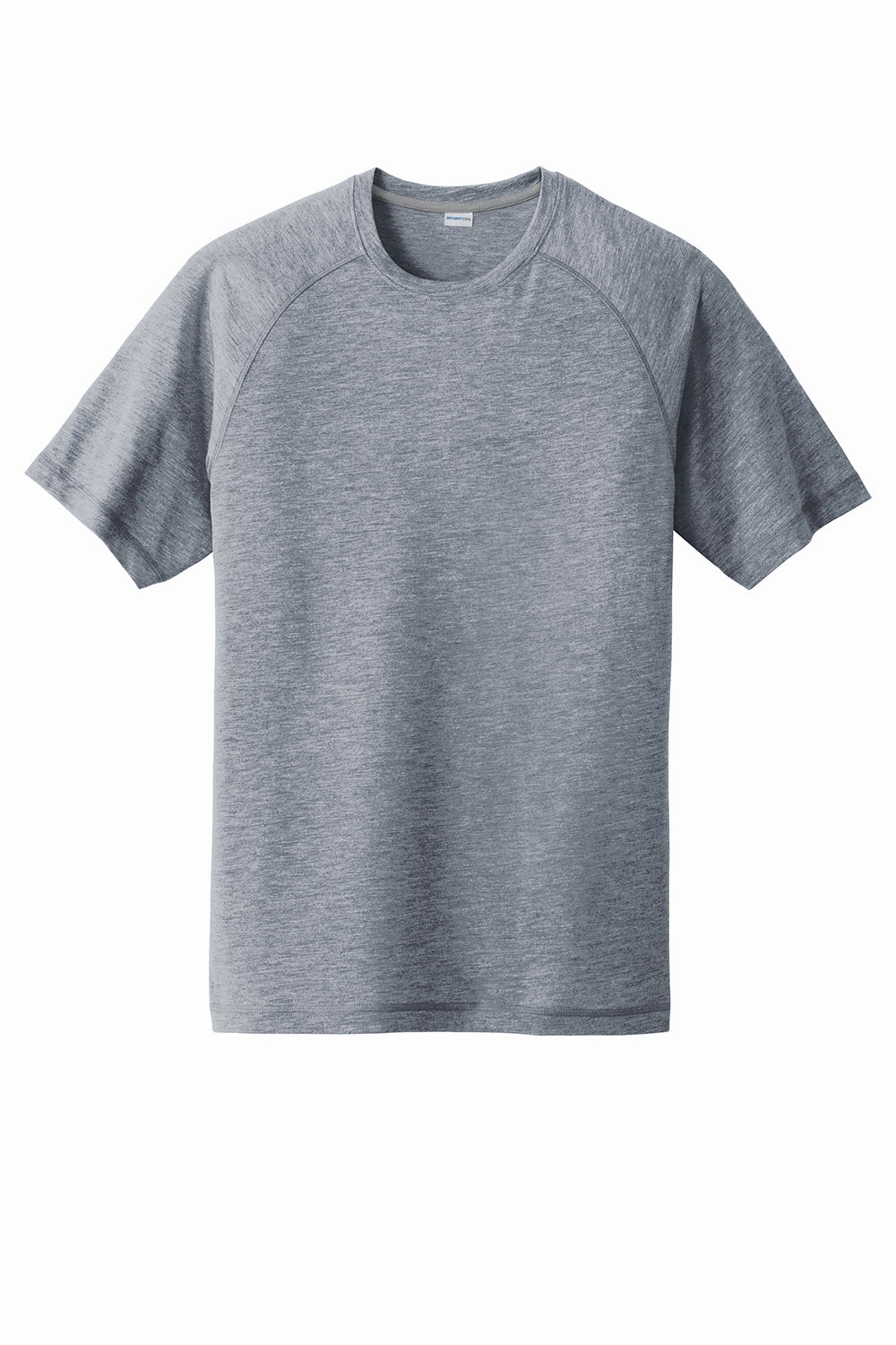 Sport-Tek Mens Moisture Wicking Short Sleeve Crewneck T-Shirt - Heather True Navy Blue