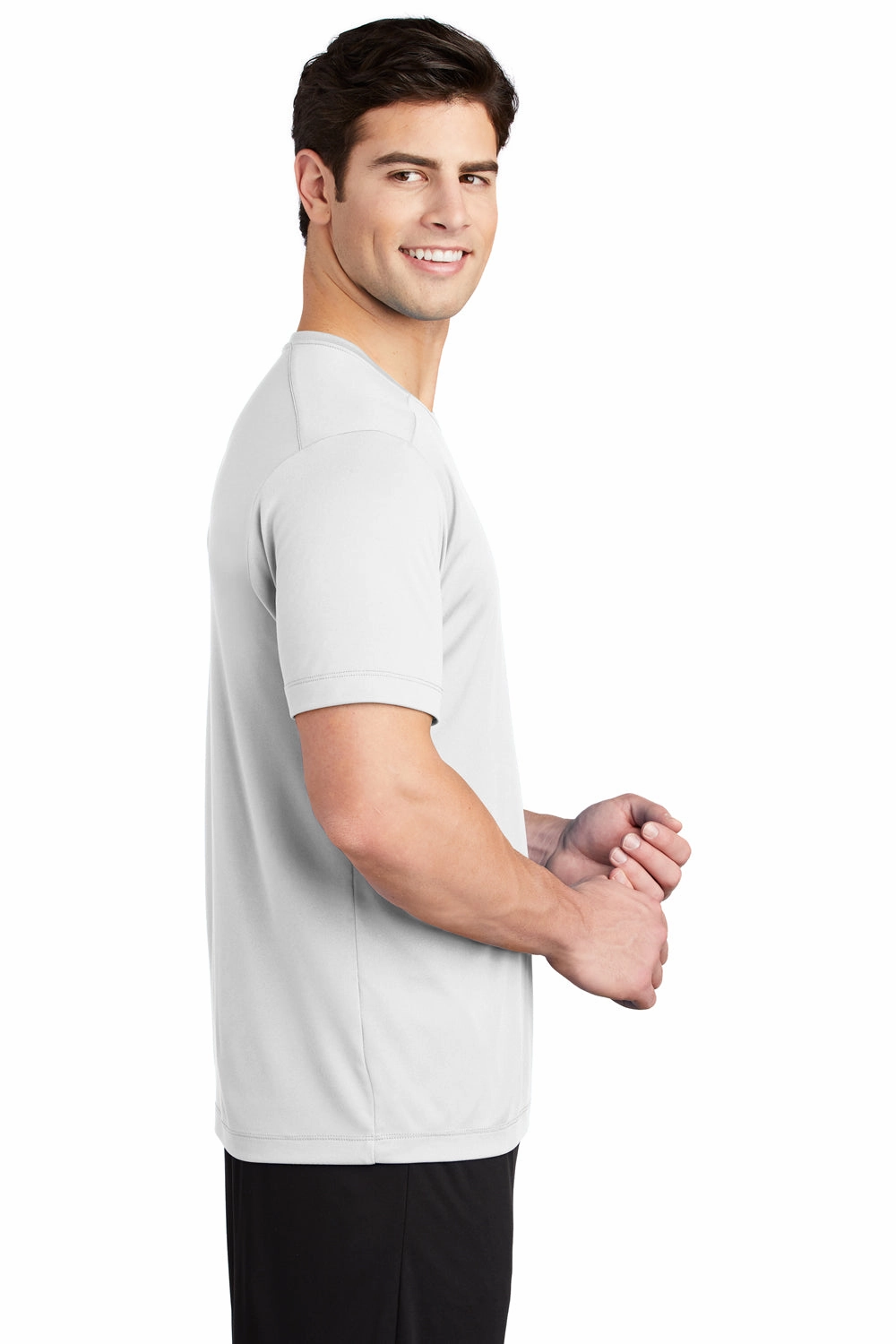 Sport-Tek Mens Moisture Wicking Short Sleeve Crewneck T-Shirt - White