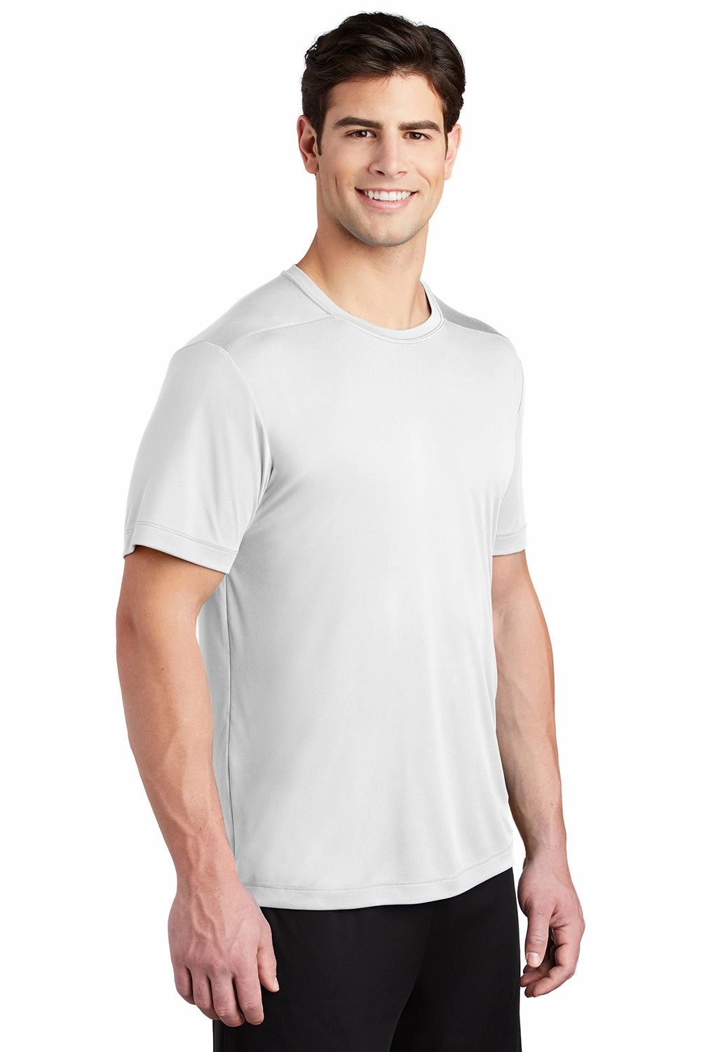 Sport-Tek Mens Moisture Wicking Short Sleeve Crewneck T-Shirt - White