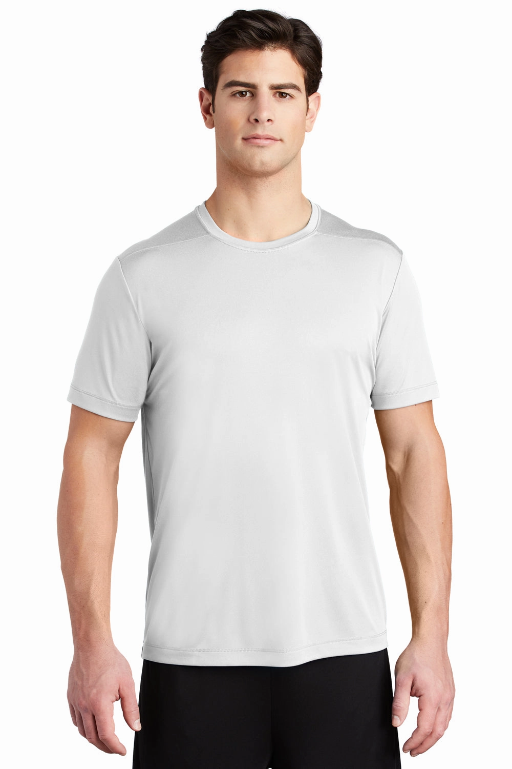 Sport-Tek Mens Moisture Wicking Short Sleeve Crewneck T-Shirt - White
