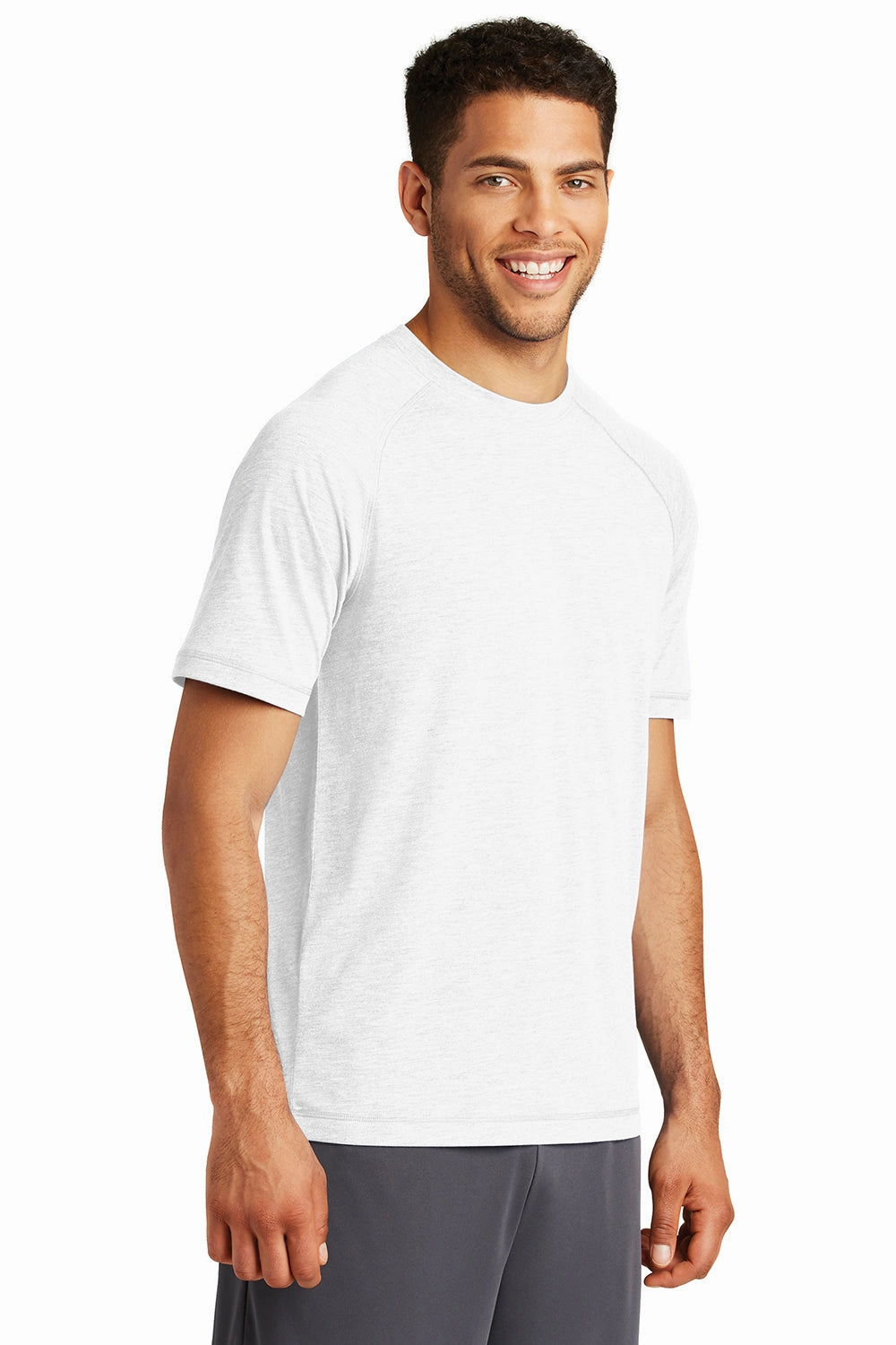 Sport-Tek Mens Moisture Wicking Short Sleeve Crewneck T-Shirt - White