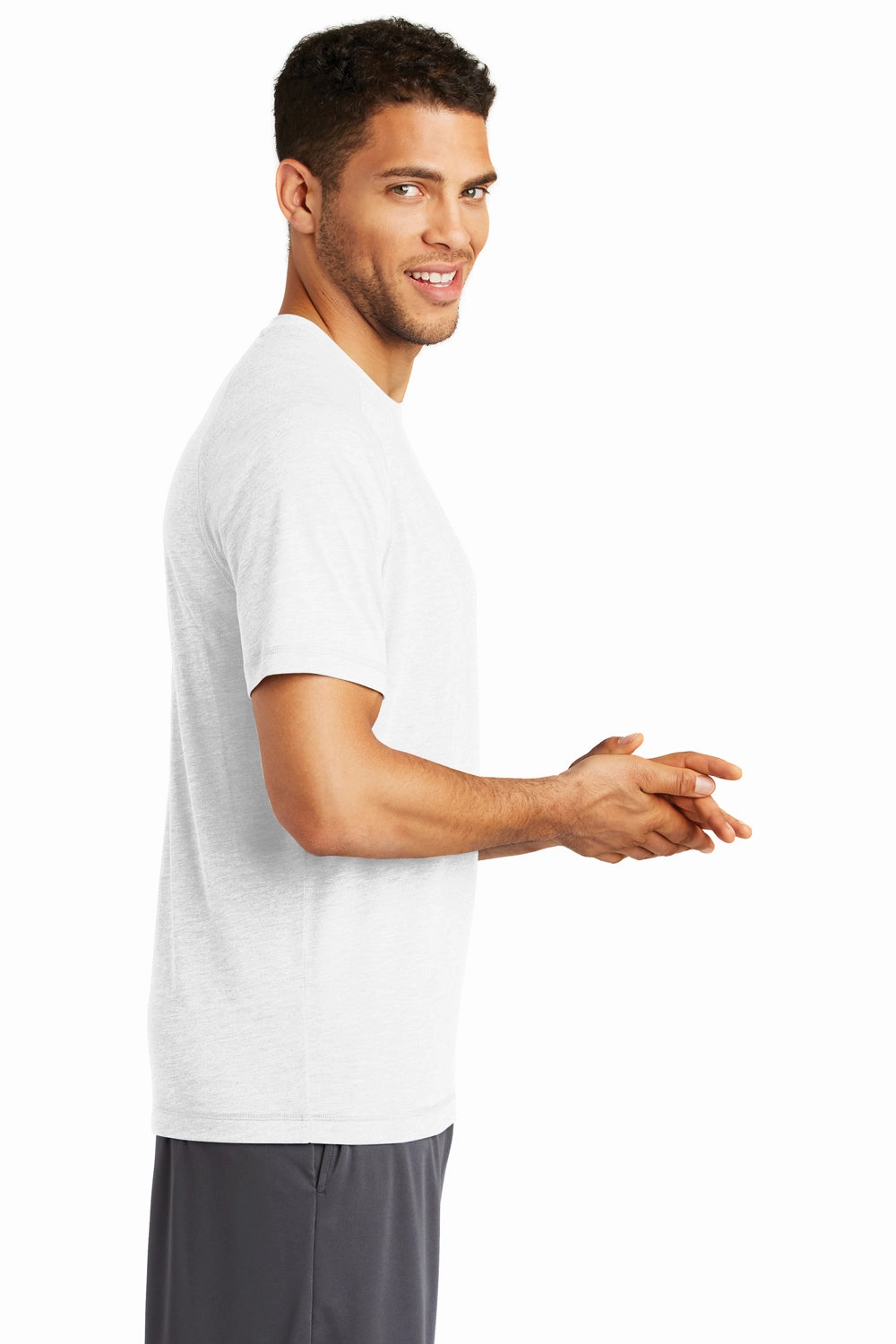 Sport-Tek Mens Moisture Wicking Short Sleeve Crewneck T-Shirt - White