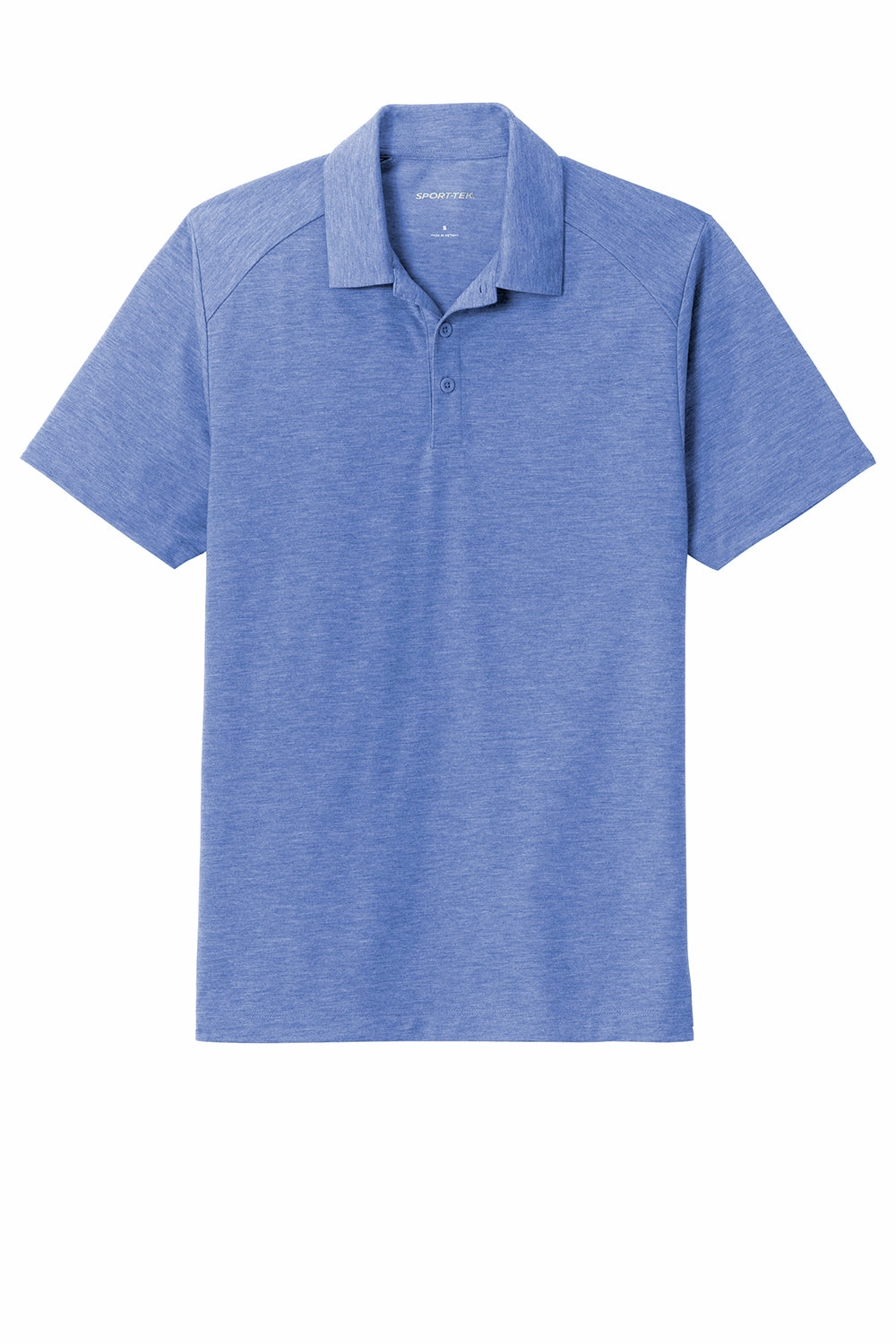 Sport-Tek Mens Moisture Wicking Short Sleeve Polo Shirt - Heather True Royal Blue