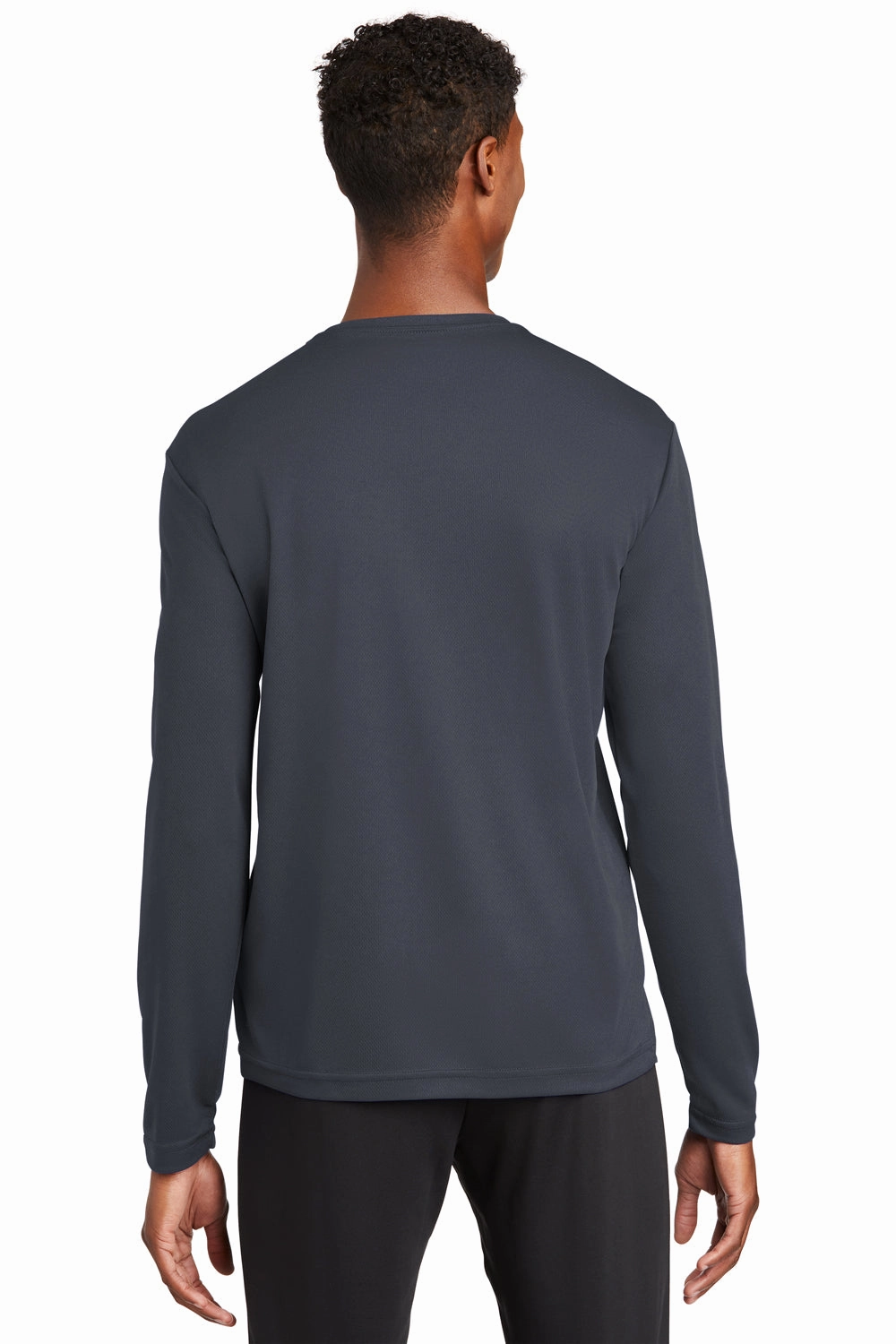 Sport-Tek Mens RacerMesh Moisture Wicking Long Sleeve Crewneck T-Shirt - Graphite Grey